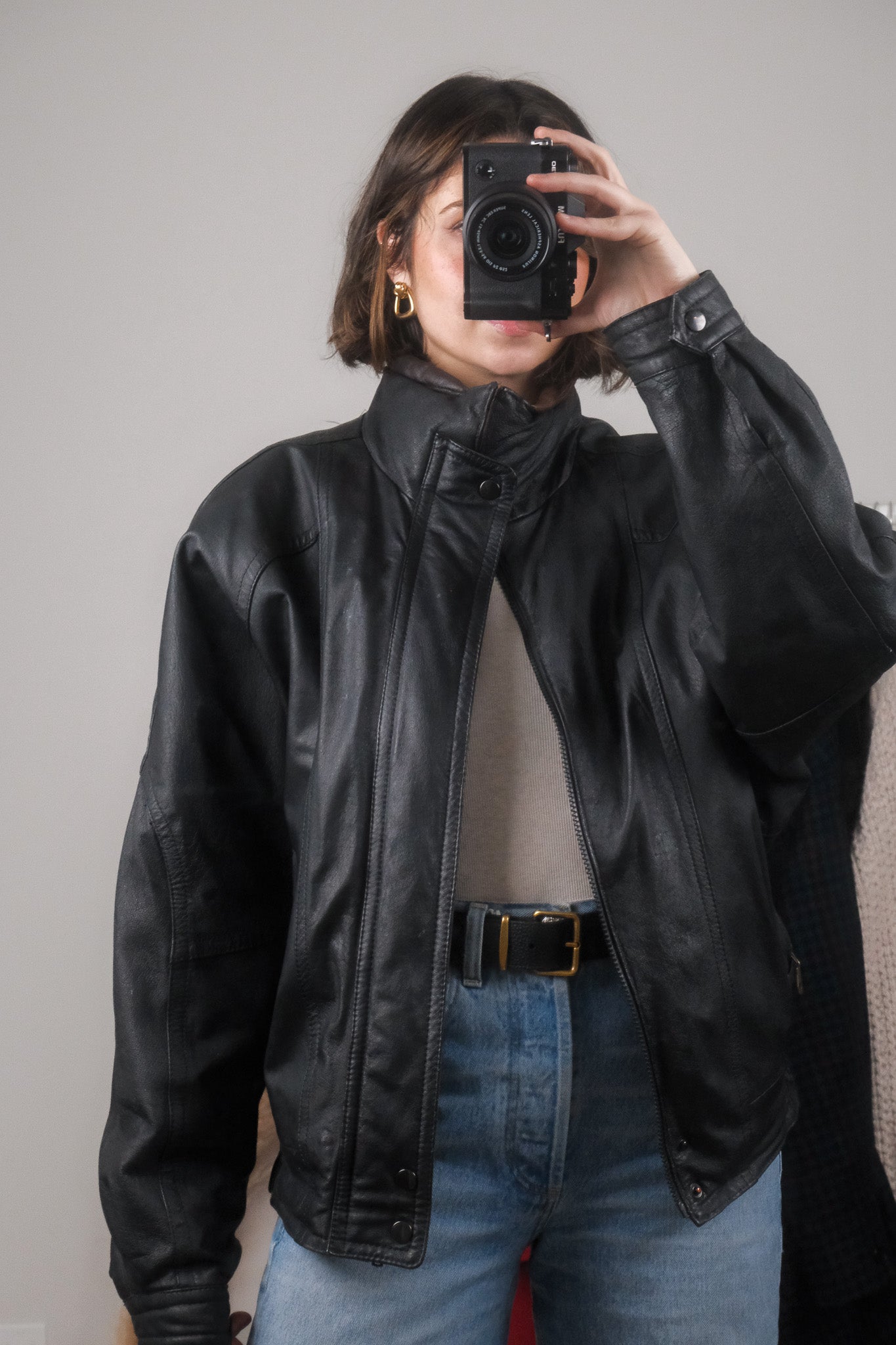 Vintage x Leather Bomber (M/L)