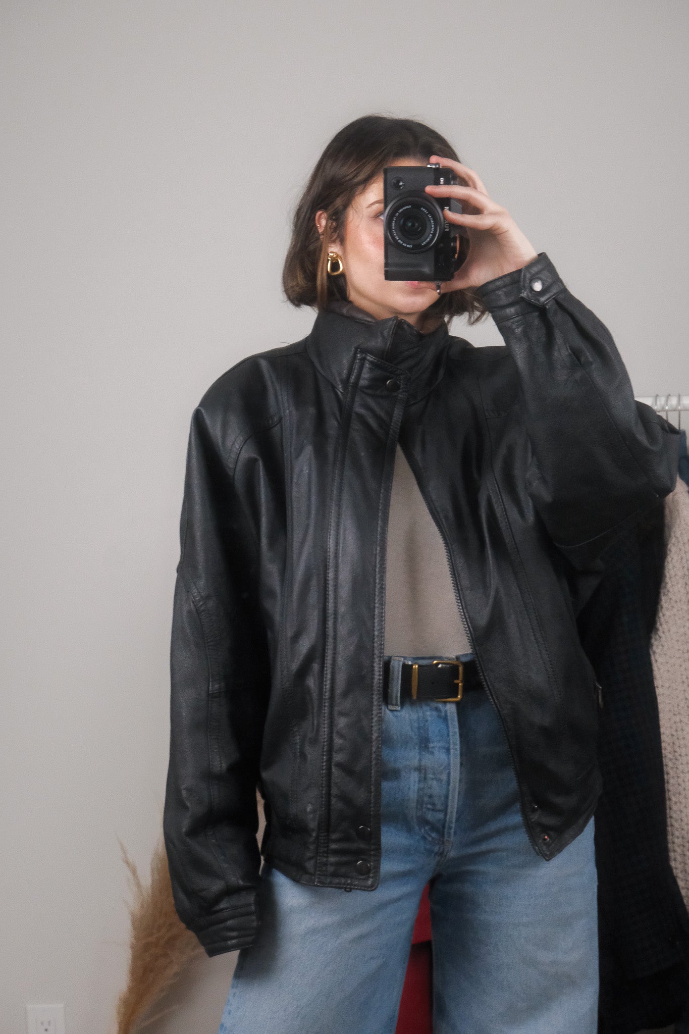 Vintage x Leather Bomber (M/L)