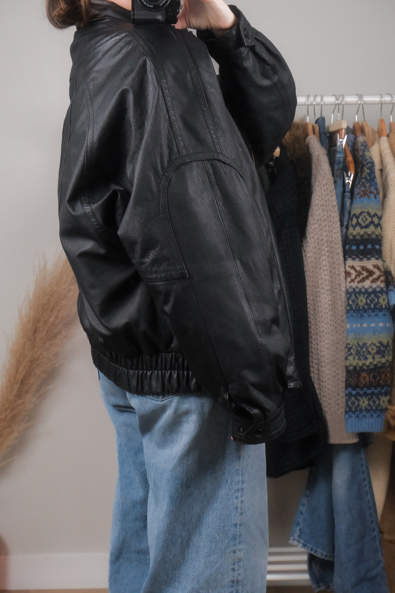 Vintage x Leather Bomber (M/L)