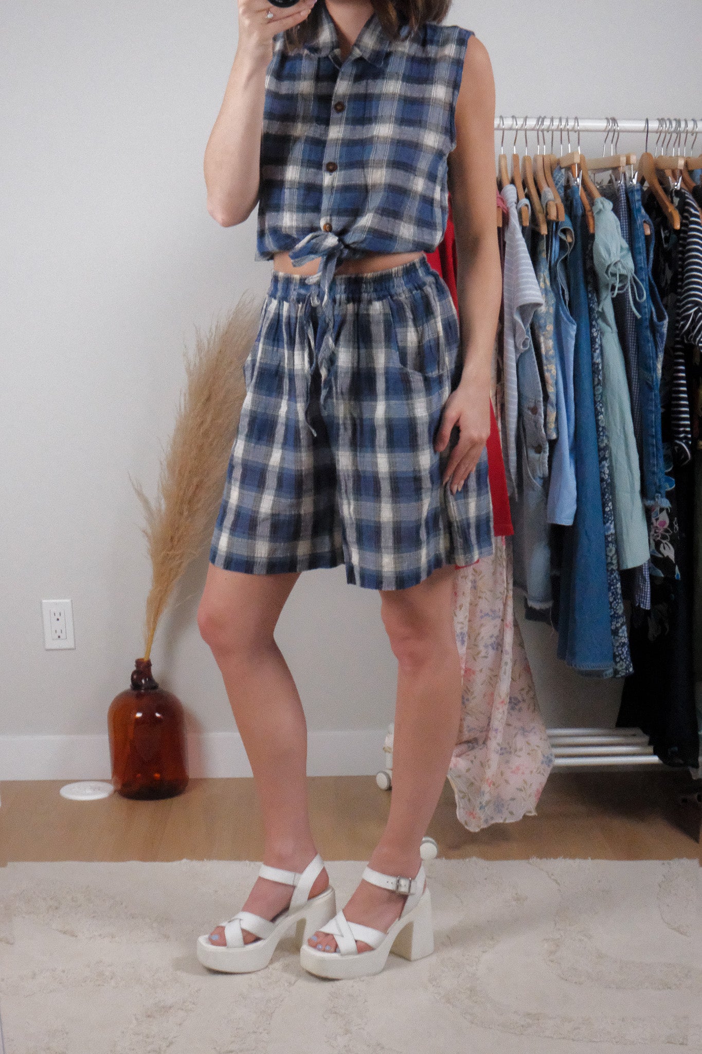 Vintage x Cotton Plaid Two Piece Set (6)
