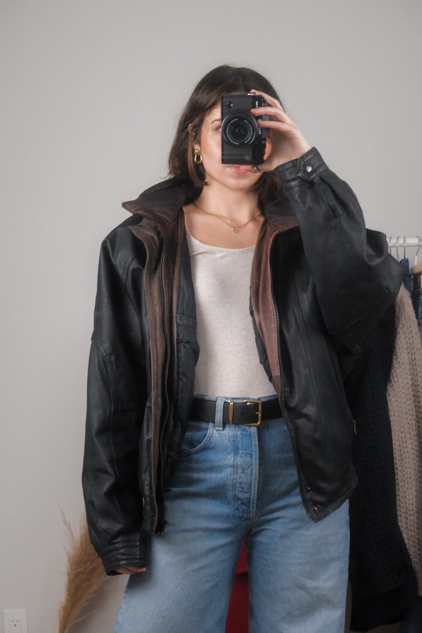 Vintage x Leather Bomber (M/L)