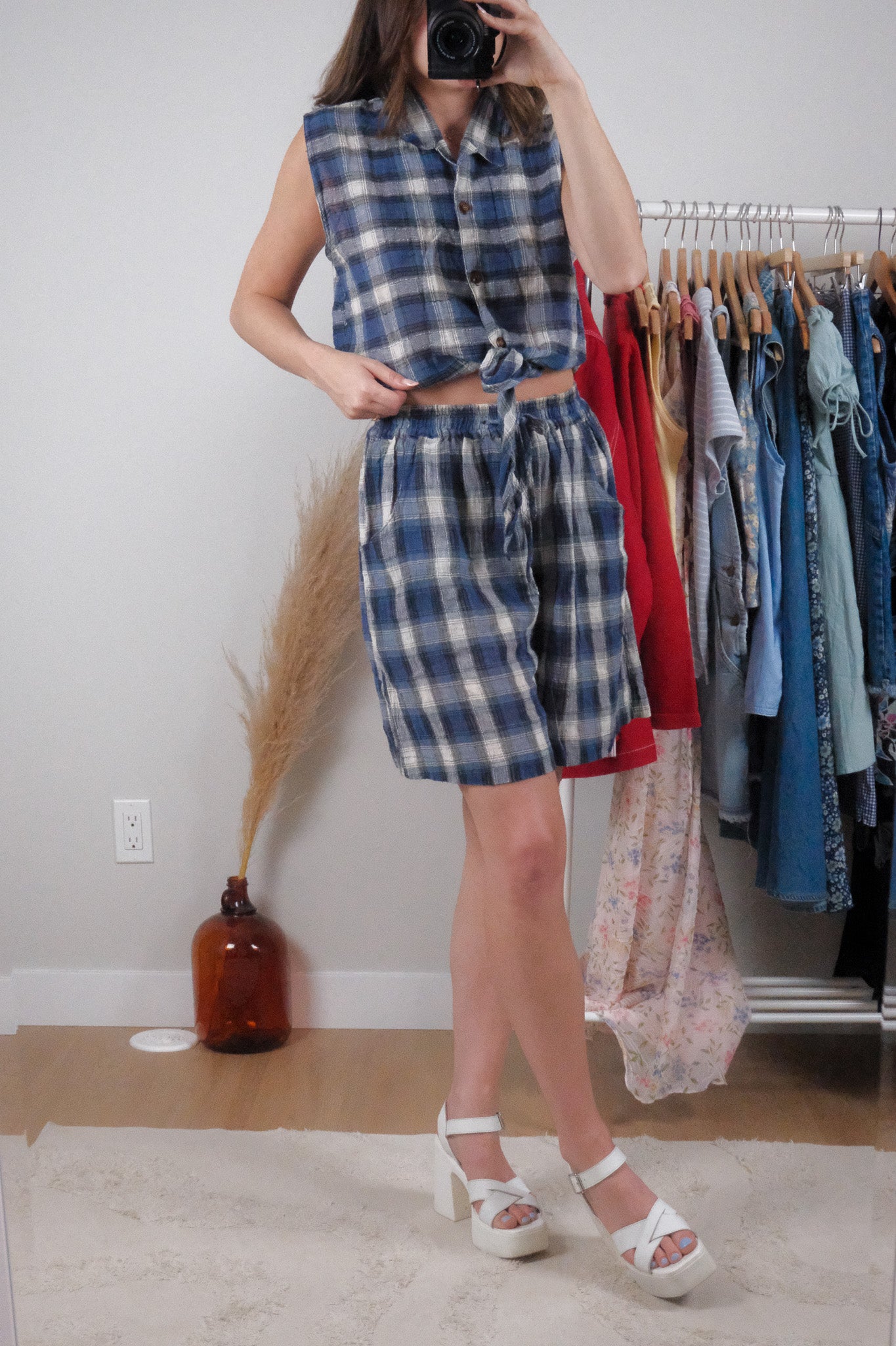 Vintage x Cotton Plaid Two Piece Set (6)