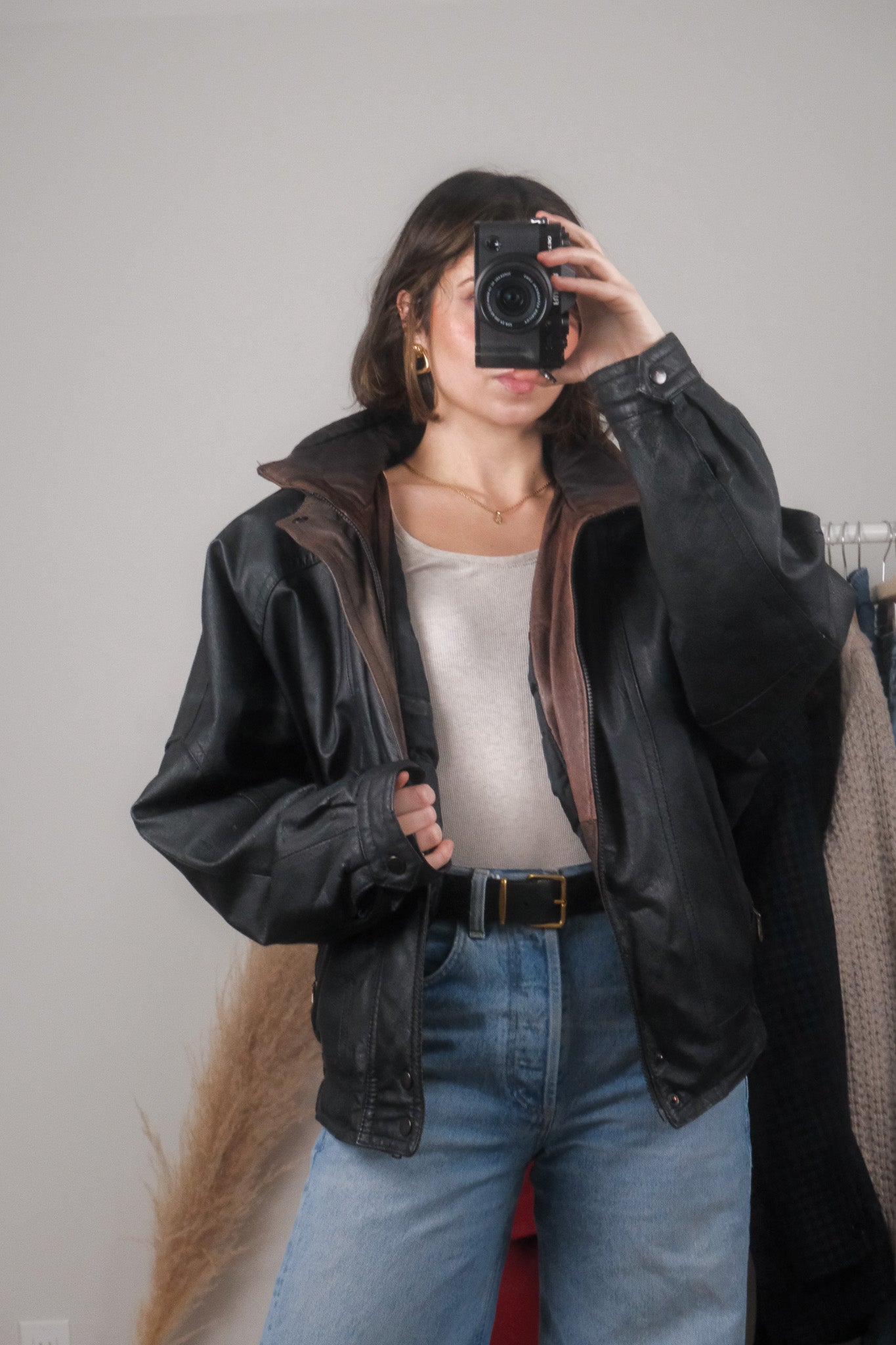 Vintage x Leather Bomber (M/L)