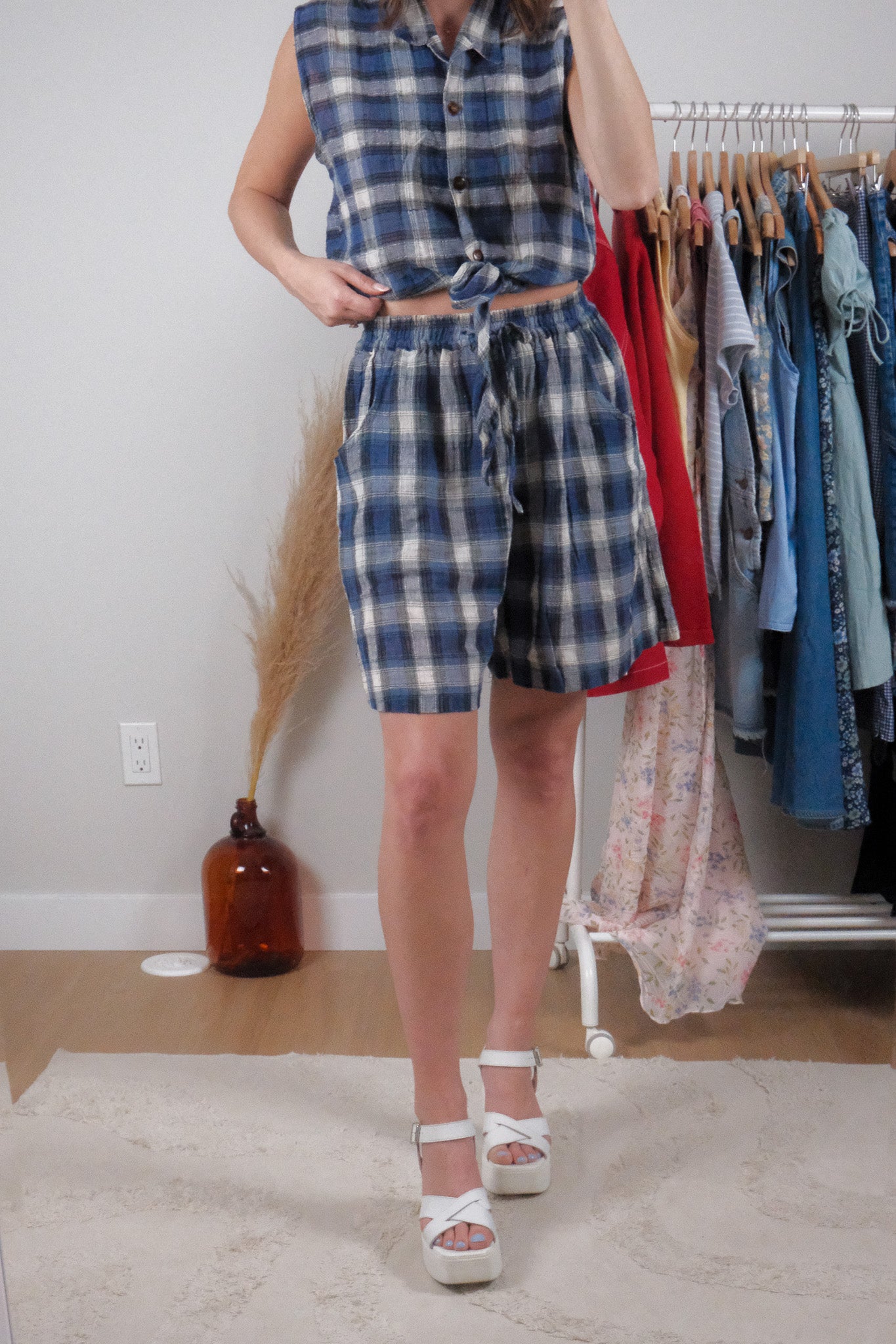 Vintage x Cotton Plaid Two Piece Set (6)