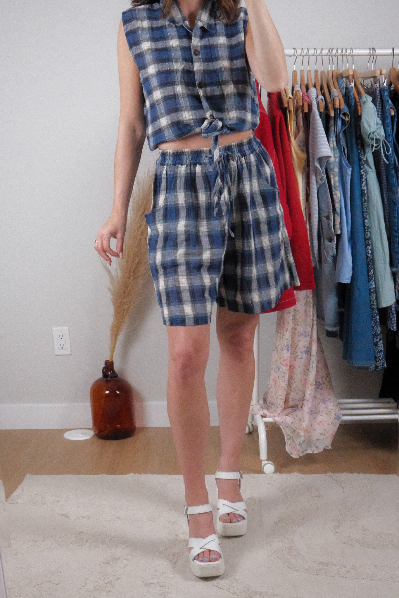 Vintage x Cotton Plaid Two Piece Set (6)
