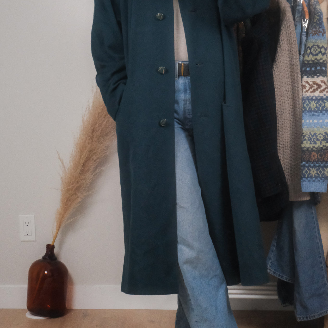 Made in Canada x Vintage x Wool Faux Fur Collar Jacket (M)