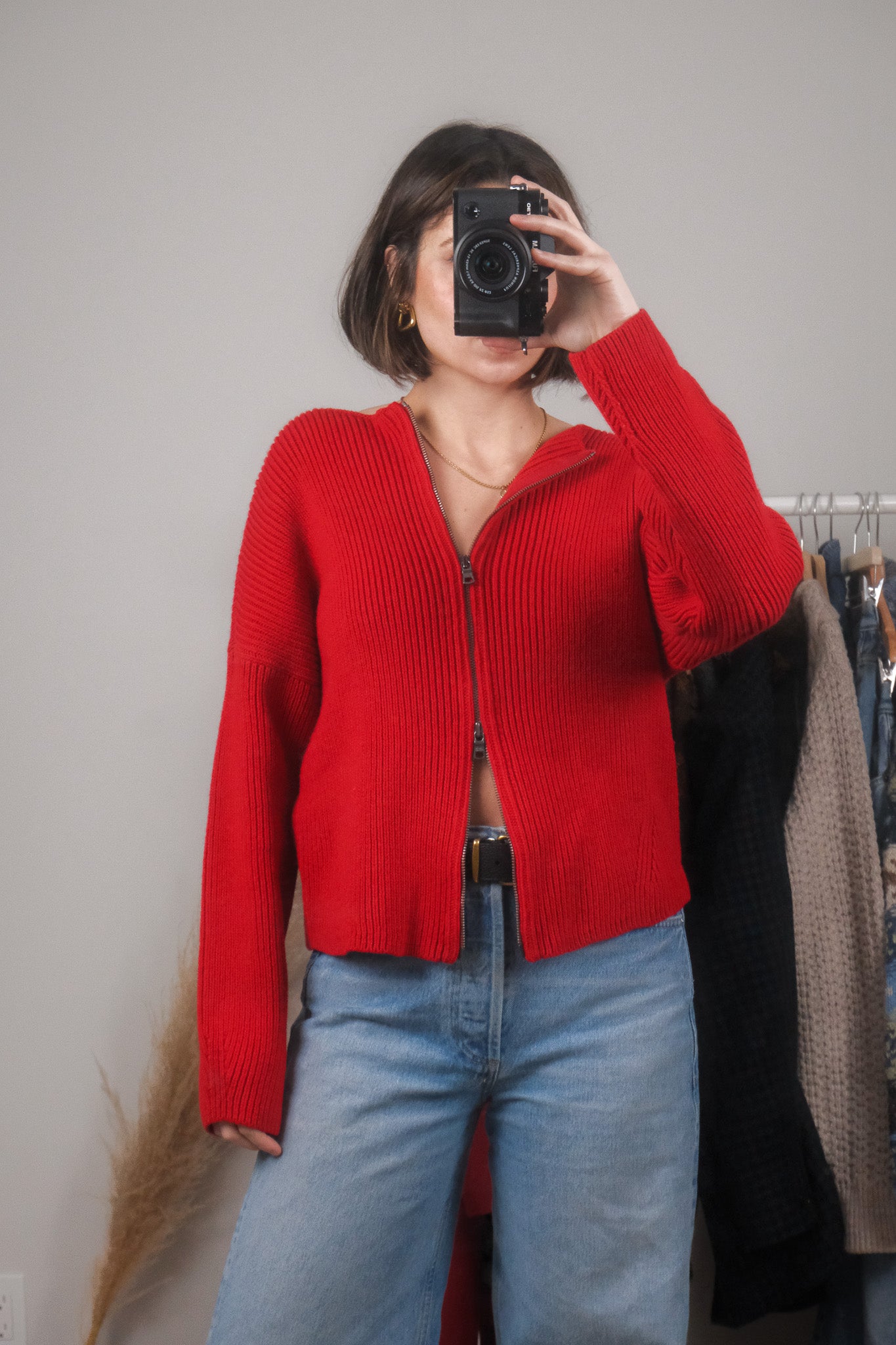 Armani Exchange x Wool Blend Zip Up Cardigan (M/L)