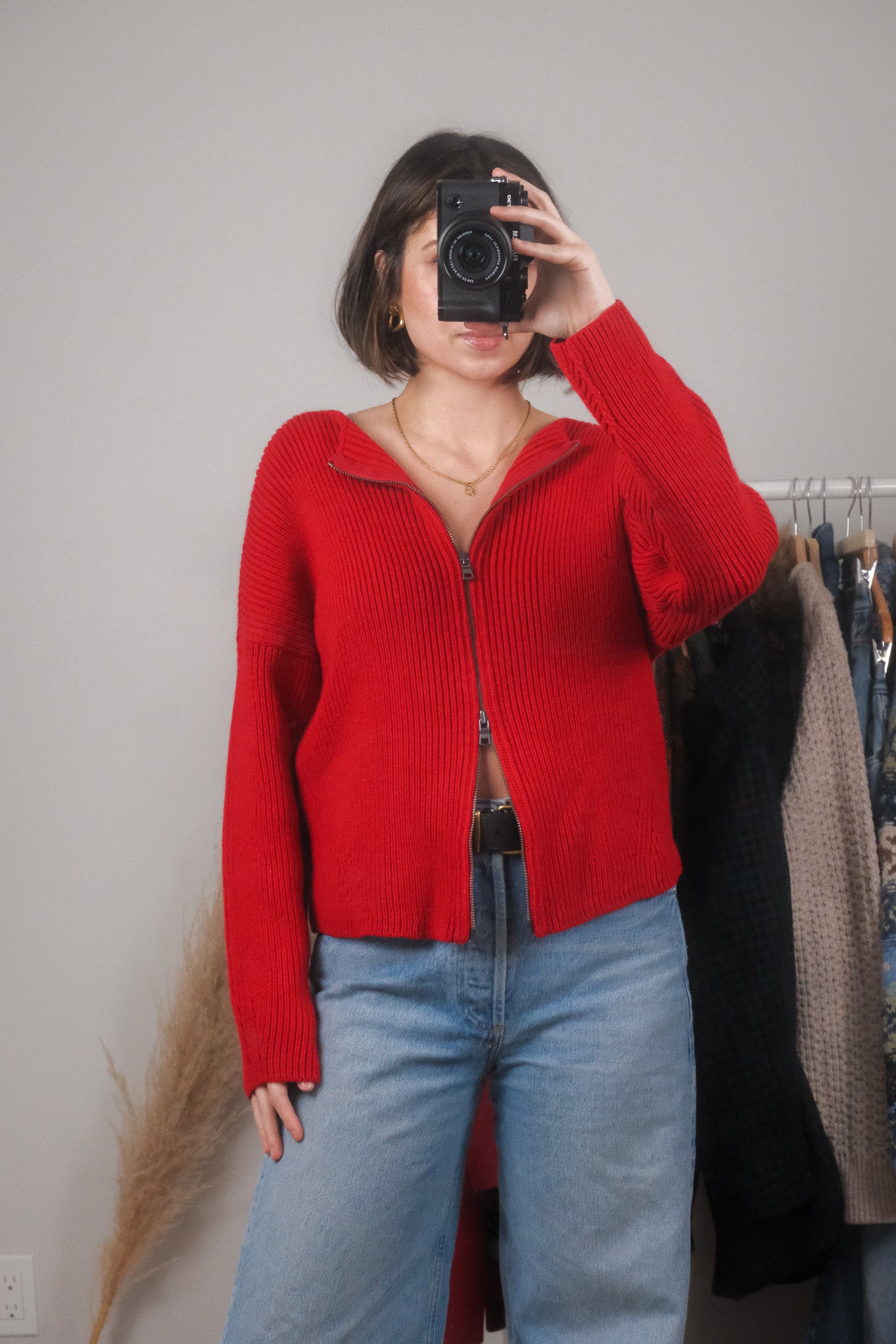 Armani Exchange x Wool Blend Zip Up Cardigan (M/L)