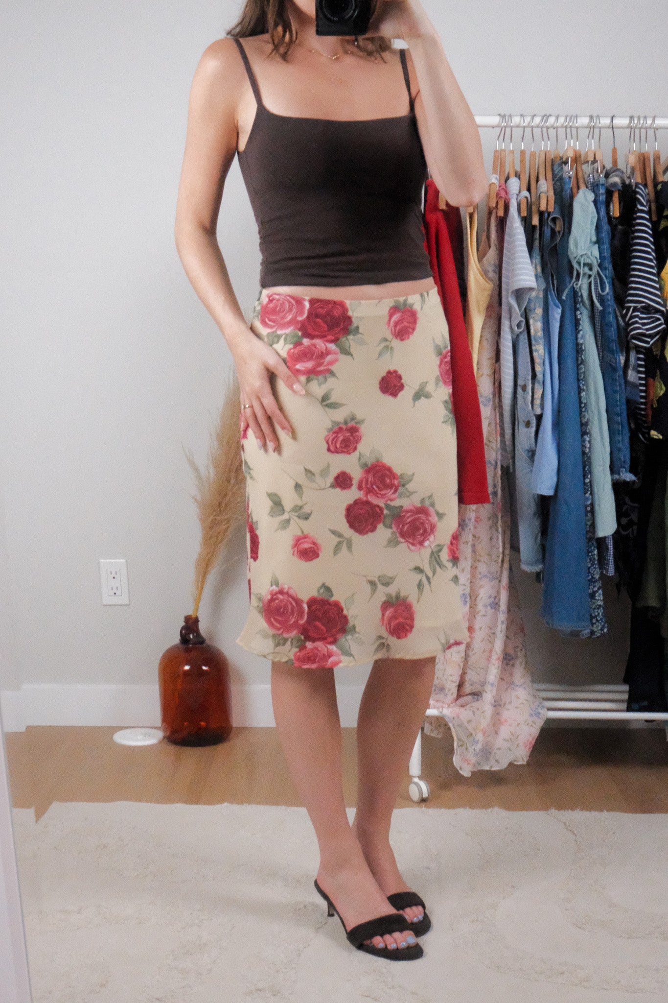 Vintage x Floral Midi Skirt (S)