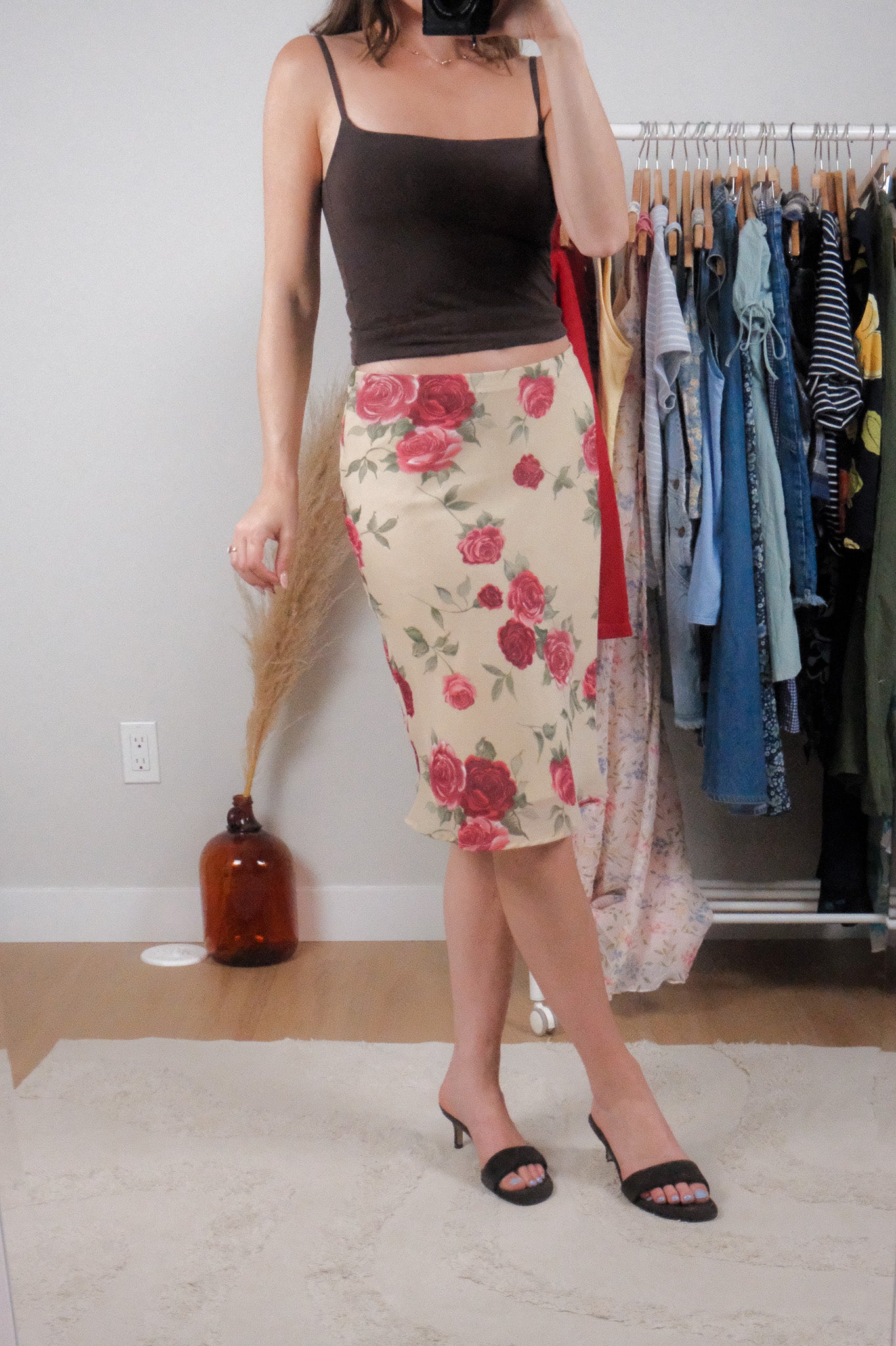 Vintage x Floral Midi Skirt (S)