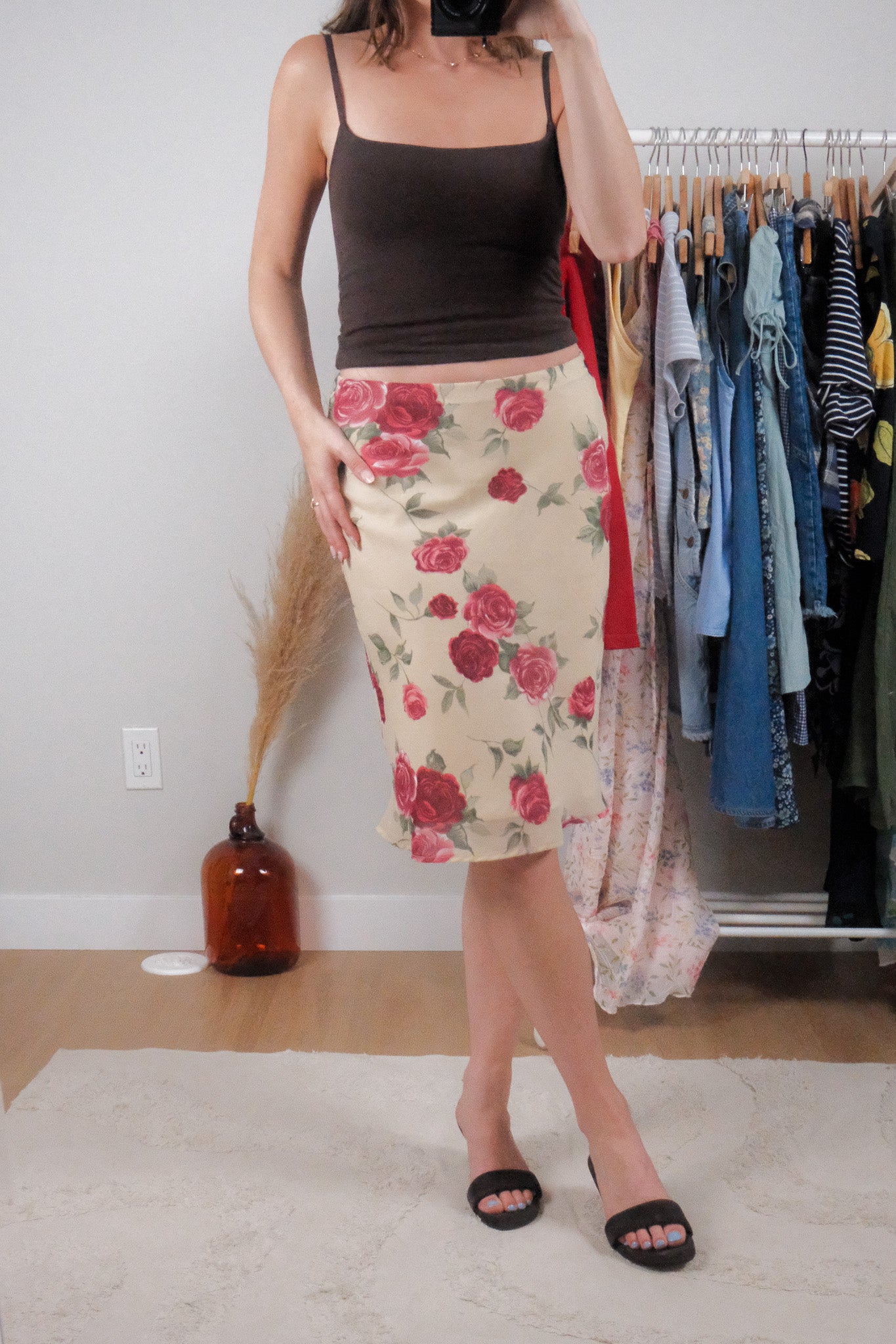 Vintage x Floral Midi Skirt (S)