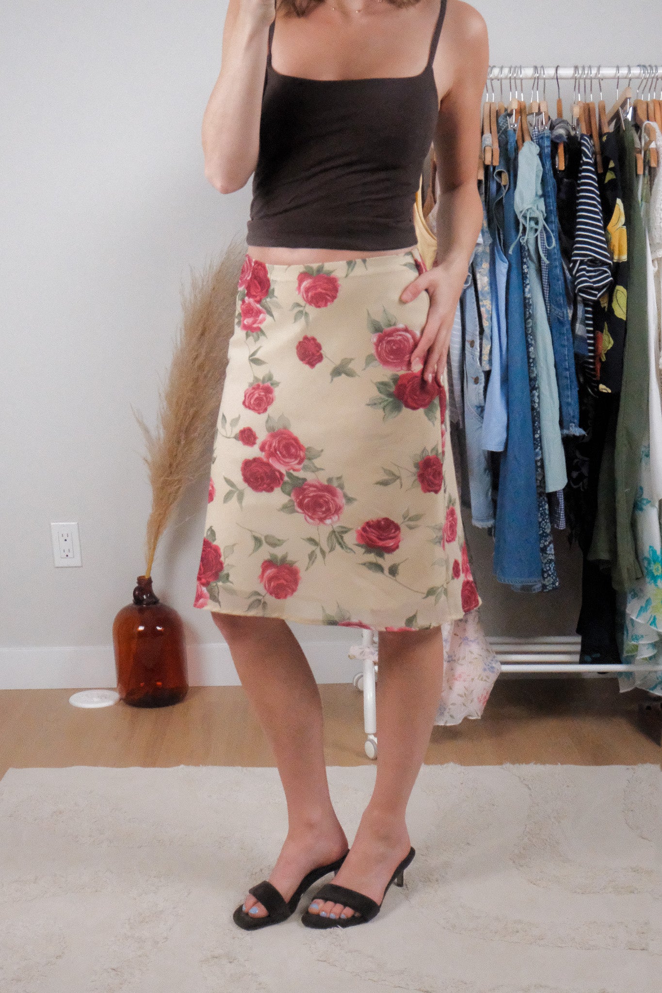 Vintage x Floral Midi Skirt (S)