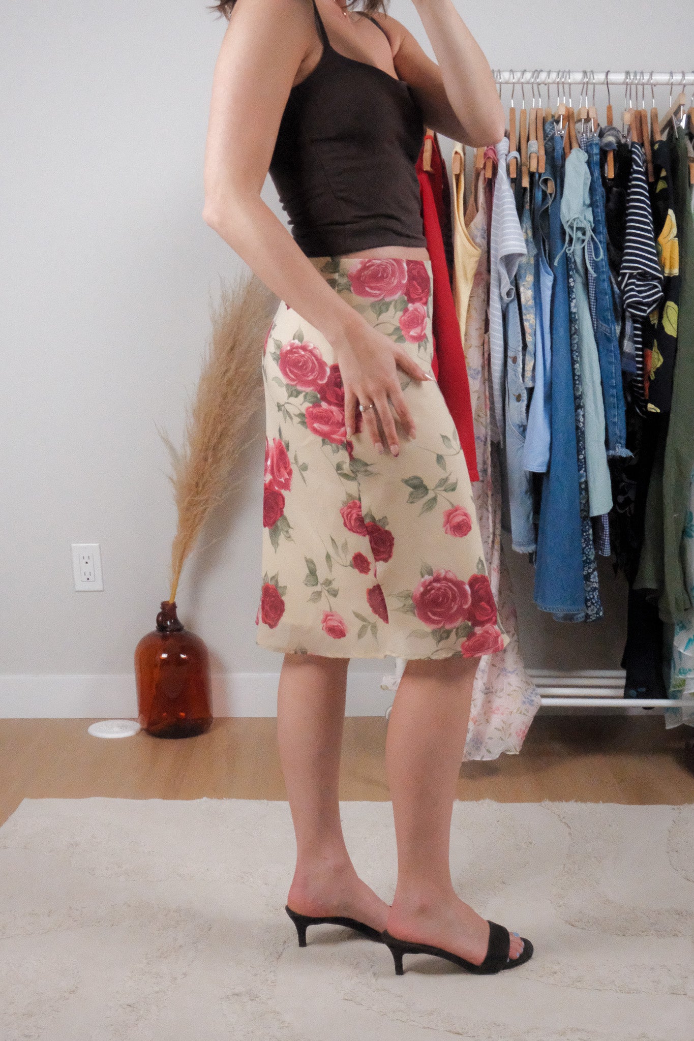 Vintage x Floral Midi Skirt (S)