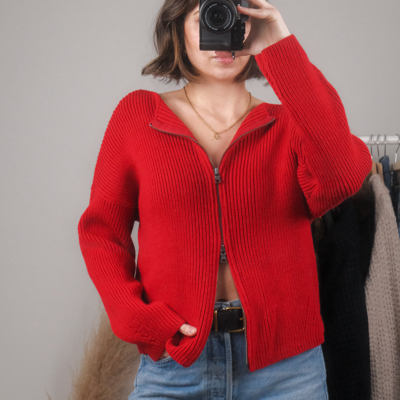 Armani Exchange x Wool Blend Zip Up Cardigan (M/L)