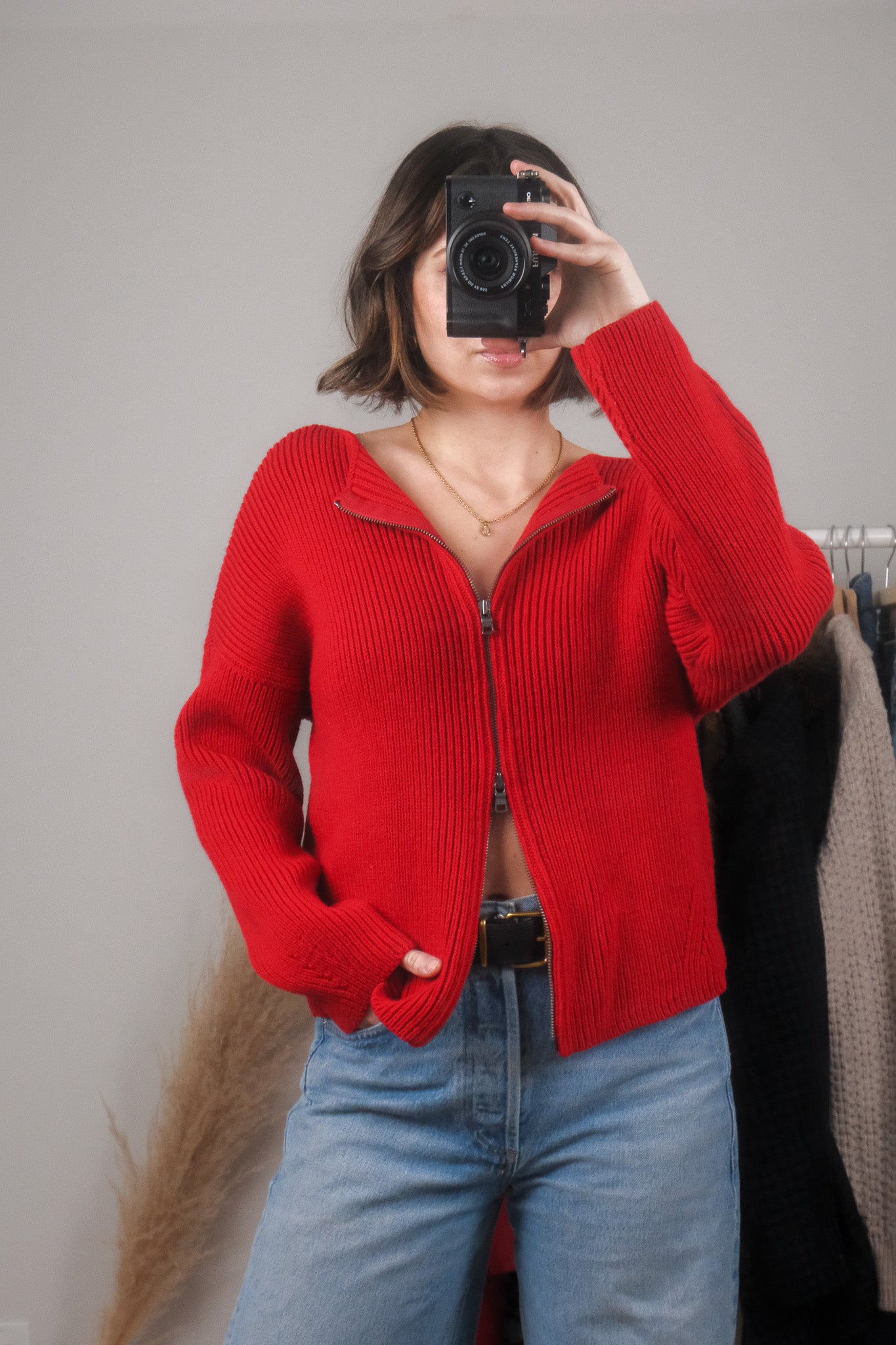 Armani Exchange x Wool Blend Zip Up Cardigan (M/L)