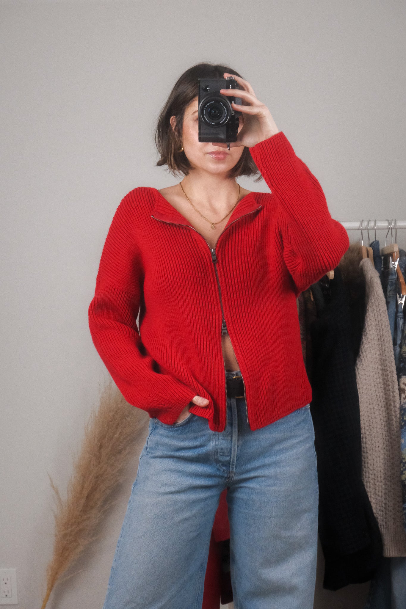 Armani Exchange x Wool Blend Zip Up Cardigan (M/L)