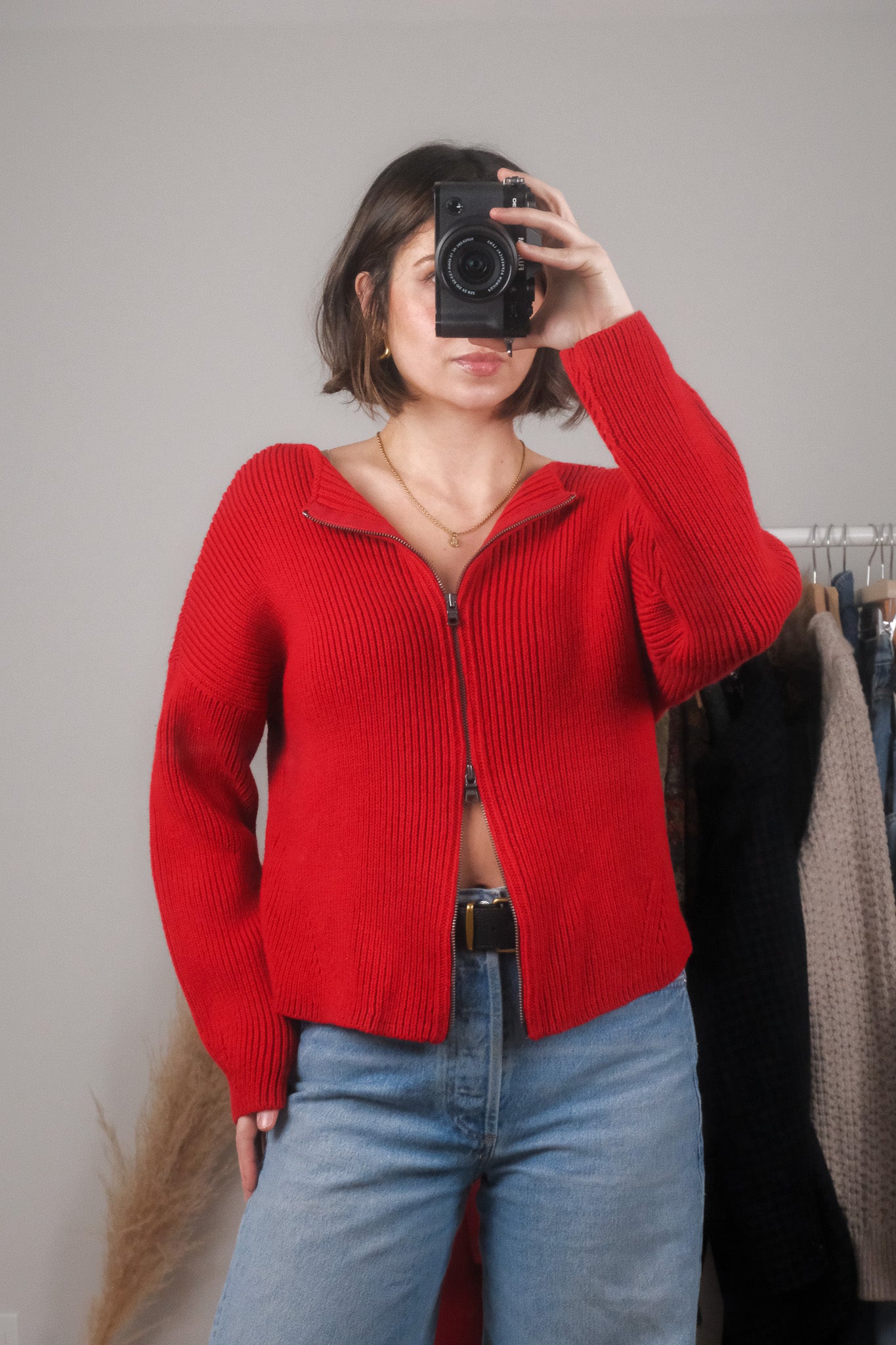 Armani Exchange x Wool Blend Zip Up Cardigan (M/L)