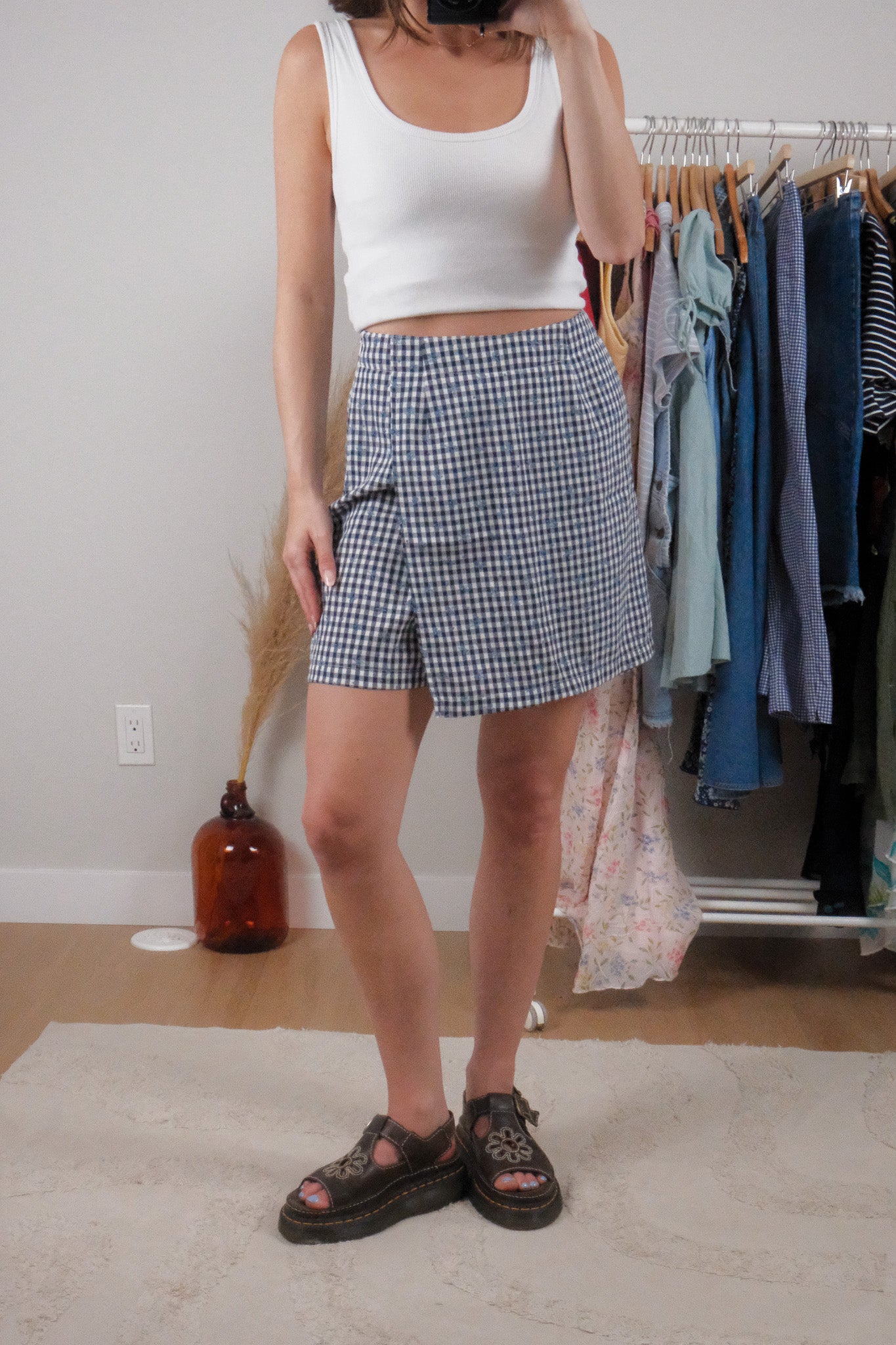 Made in Canada x Vintage x Gingham/Floral Skort (4)