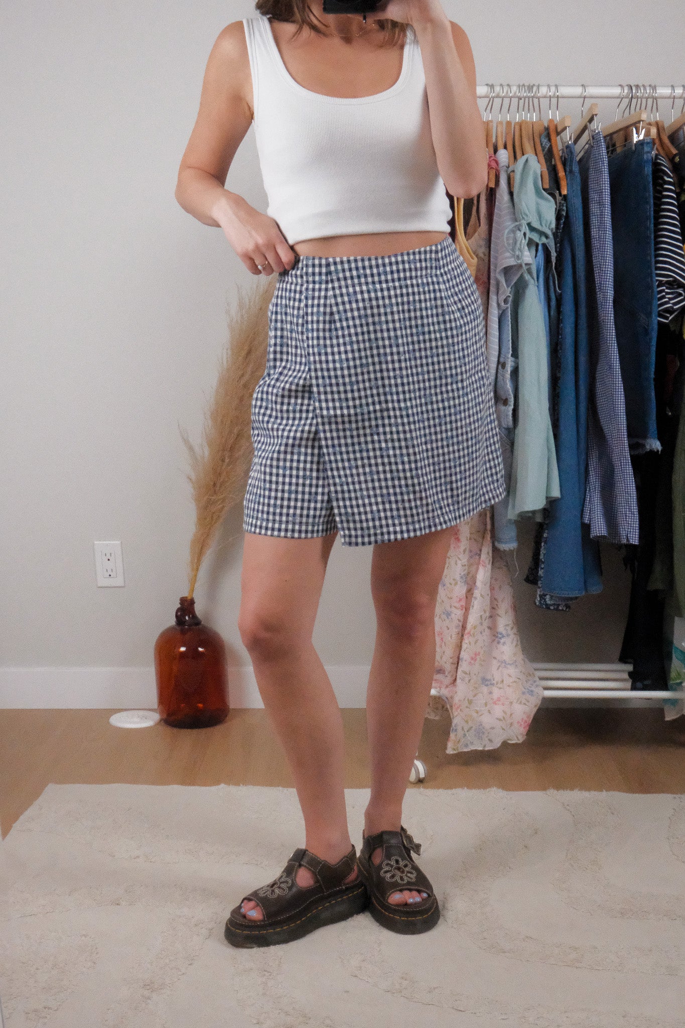 Made in Canada x Vintage x Gingham/Floral Skort (4)