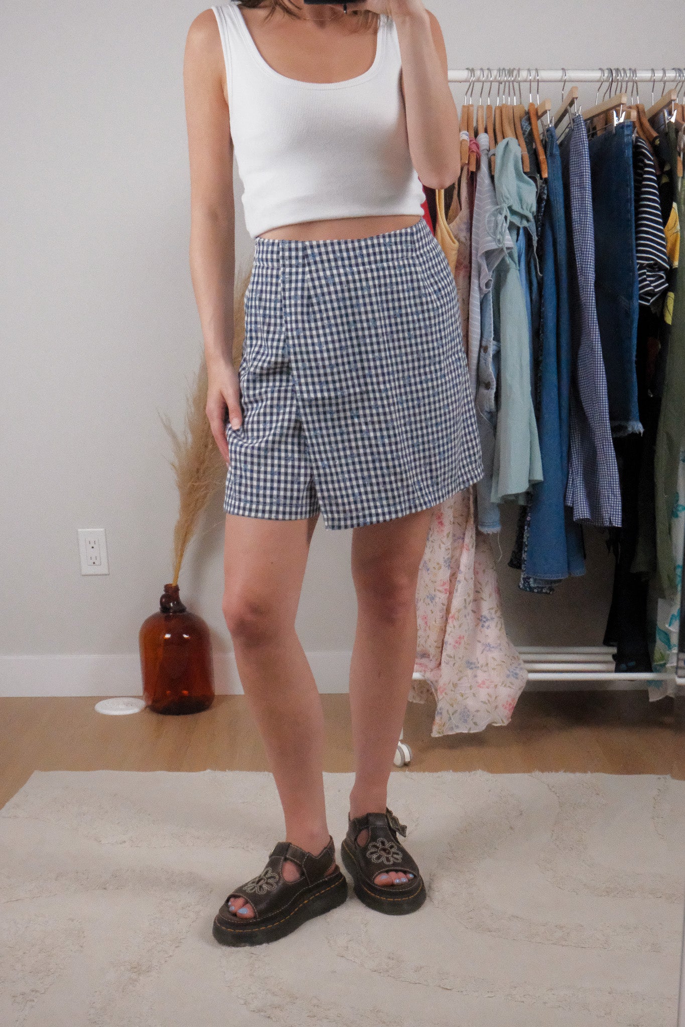 Made in Canada x Vintage x Gingham/Floral Skort (4)