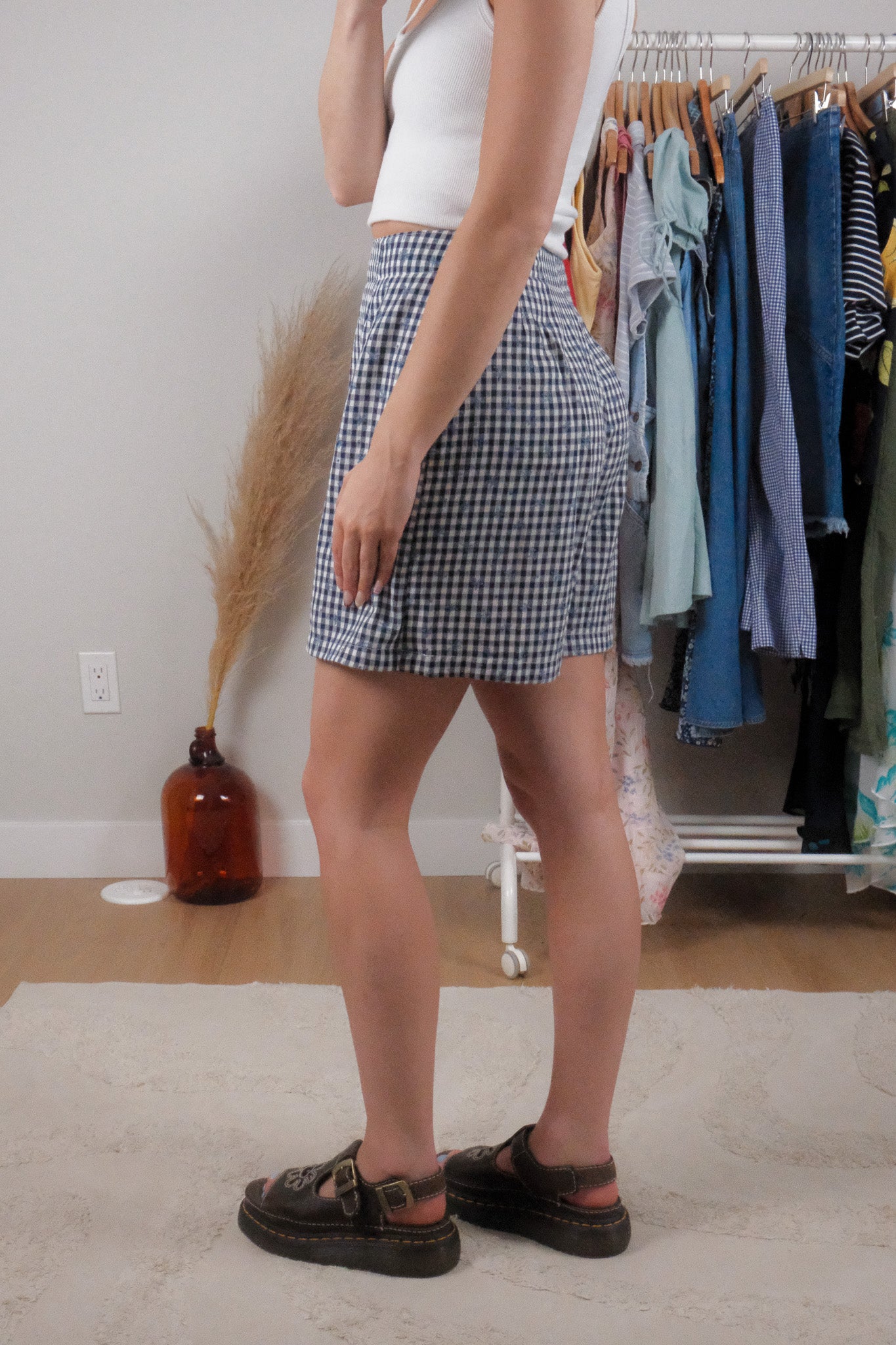 Made in Canada x Vintage x Gingham/Floral Skort (4)