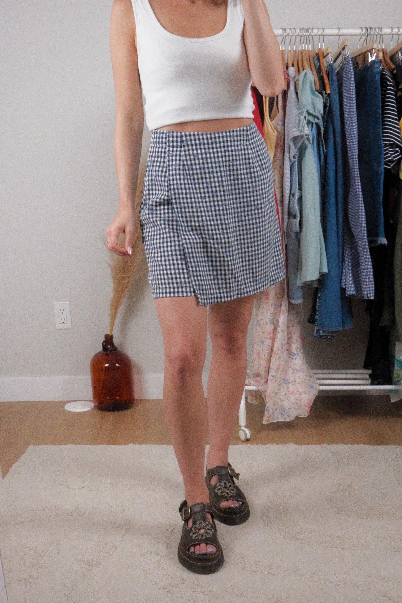 Made in Canada x Vintage x Gingham/Floral Skort (4)