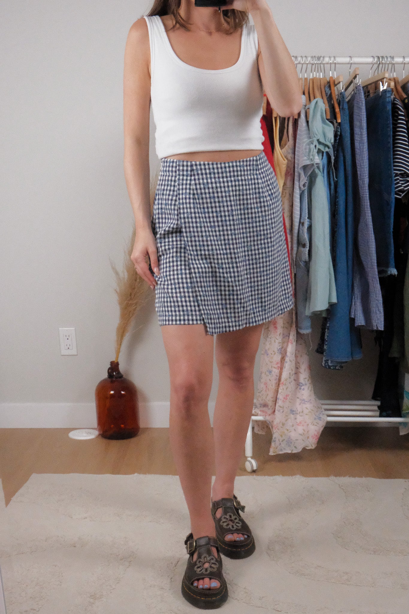 Made in Canada x Vintage x Gingham/Floral Skort (4)