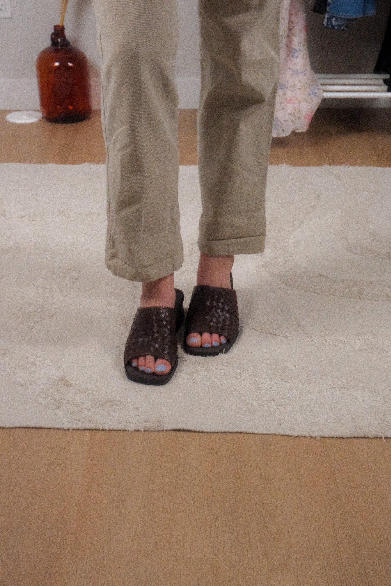 Vintage x Leather Woven Slides (7.5/8W)