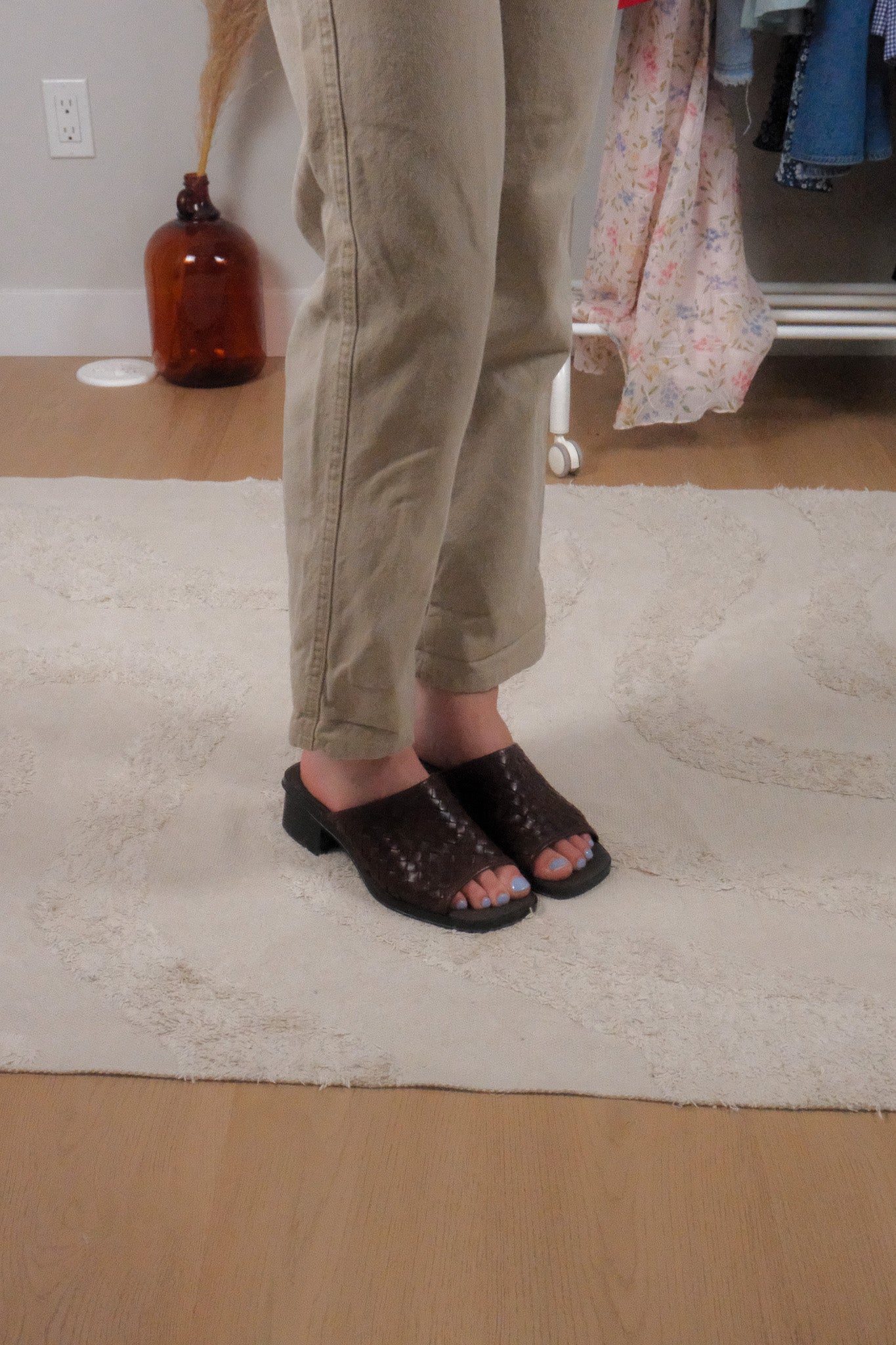 Vintage x Leather Woven Slides (7.5/8W)
