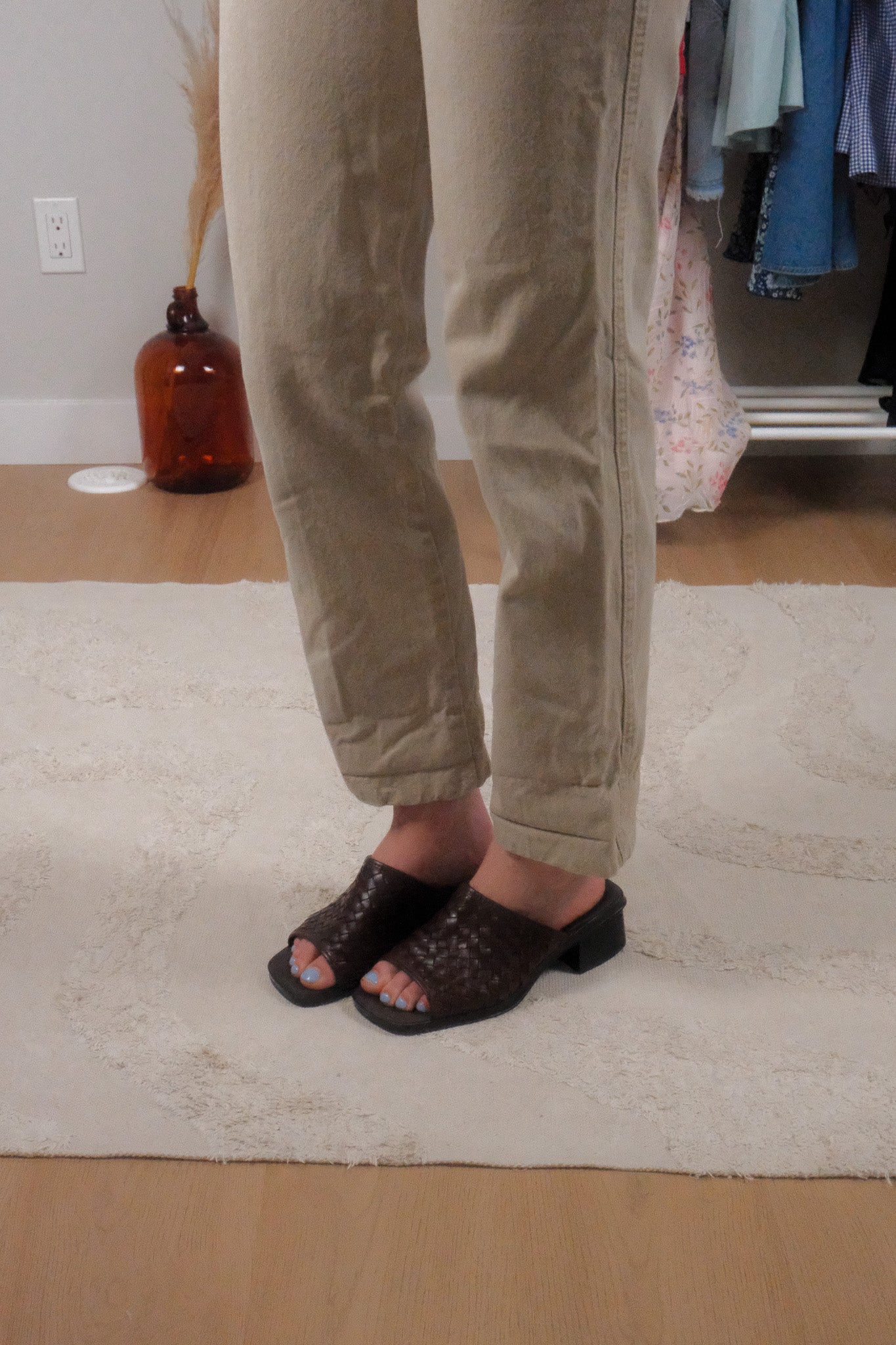 Vintage x Leather Woven Slides (7.5/8W)