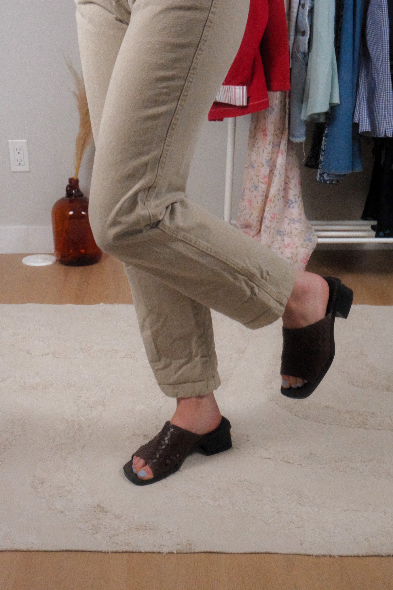 Vintage x Leather Woven Slides (7.5/8W)