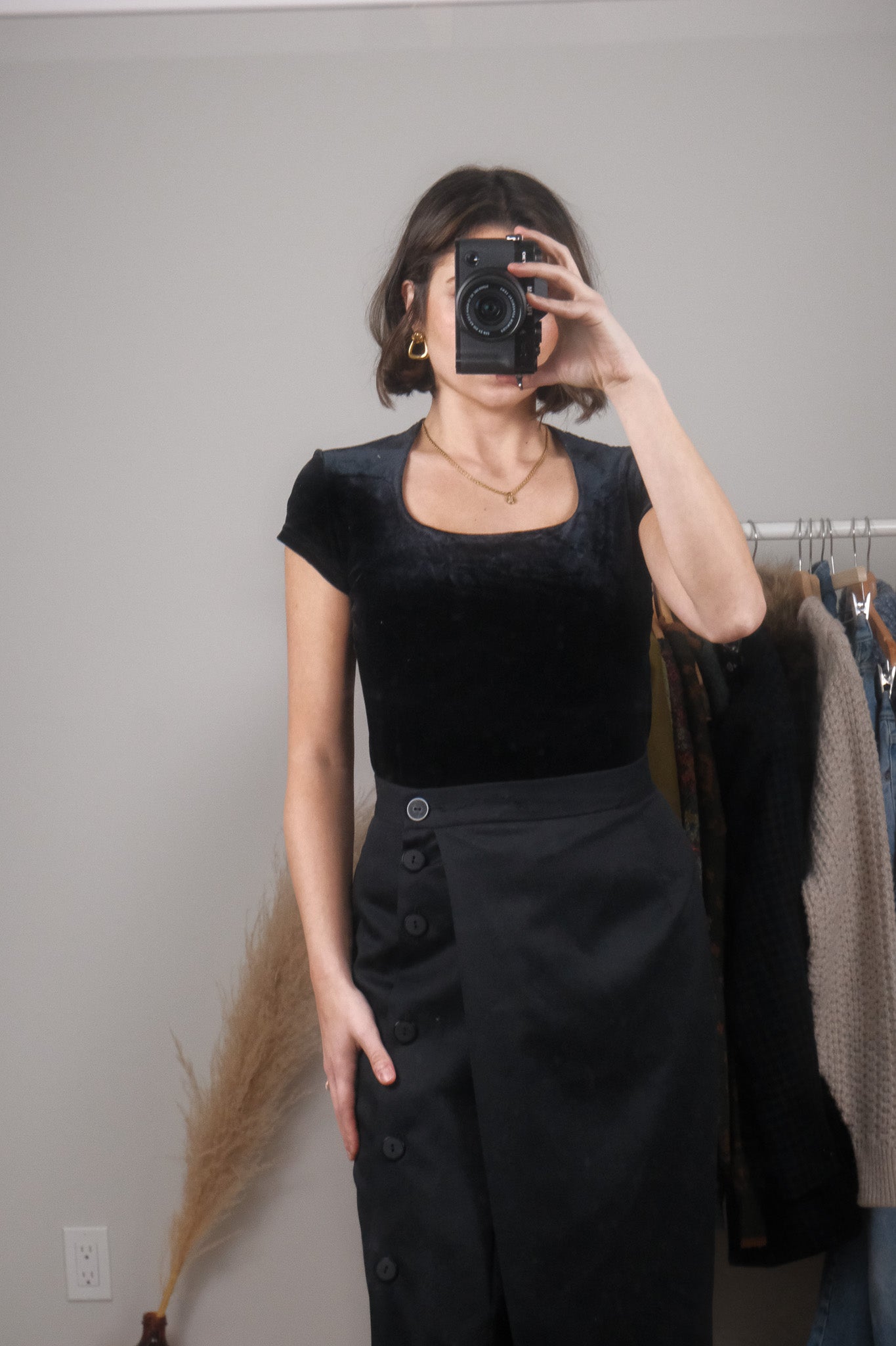 Vintage x Velvet Square Neck Top (S)