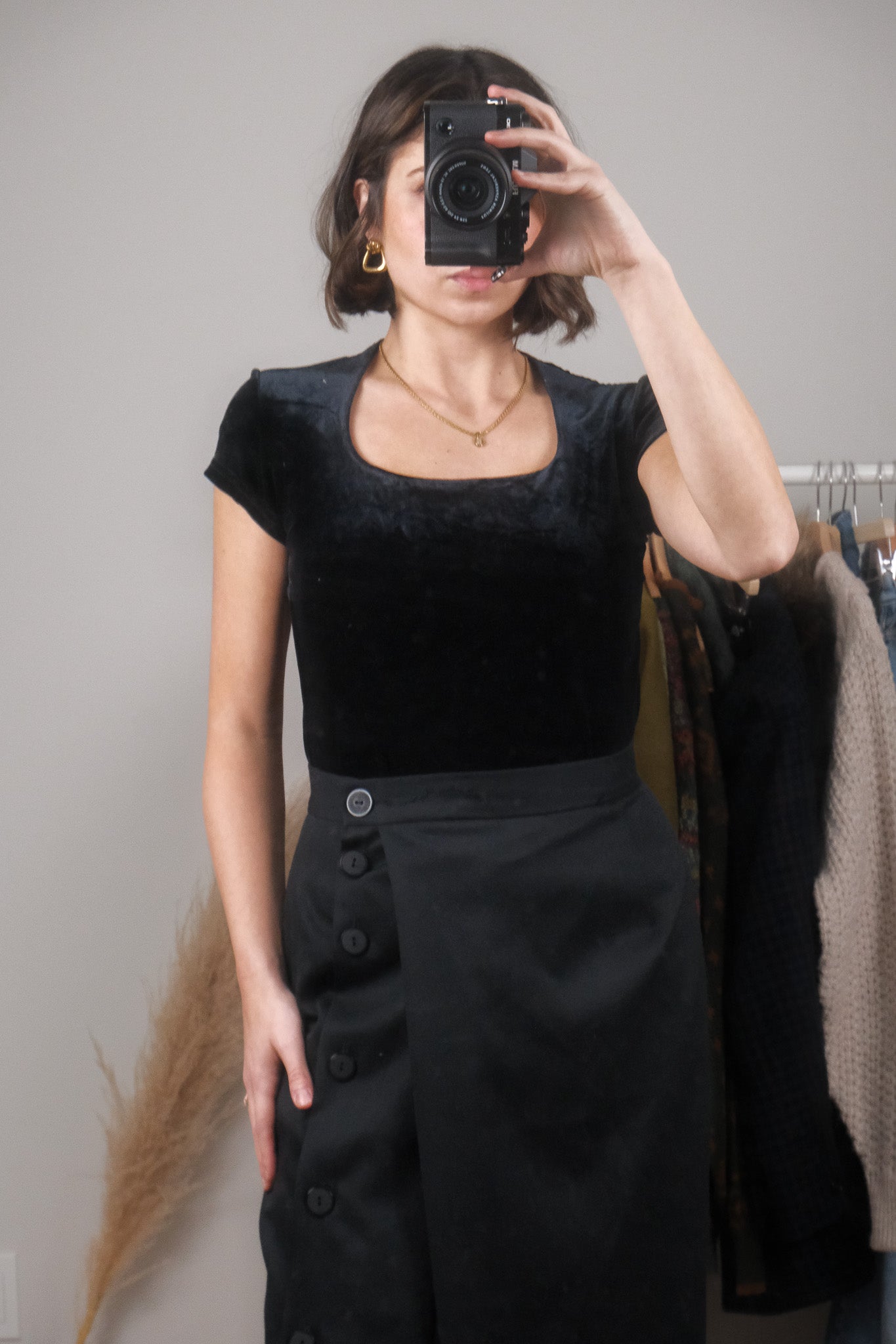 Vintage x Velvet Square Neck Top (S)