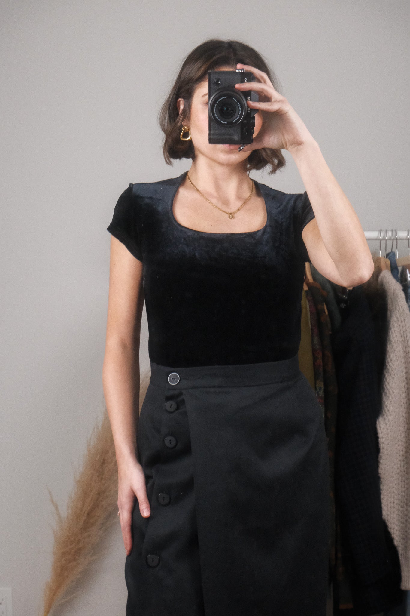 Vintage x Velvet Square Neck Top (S)