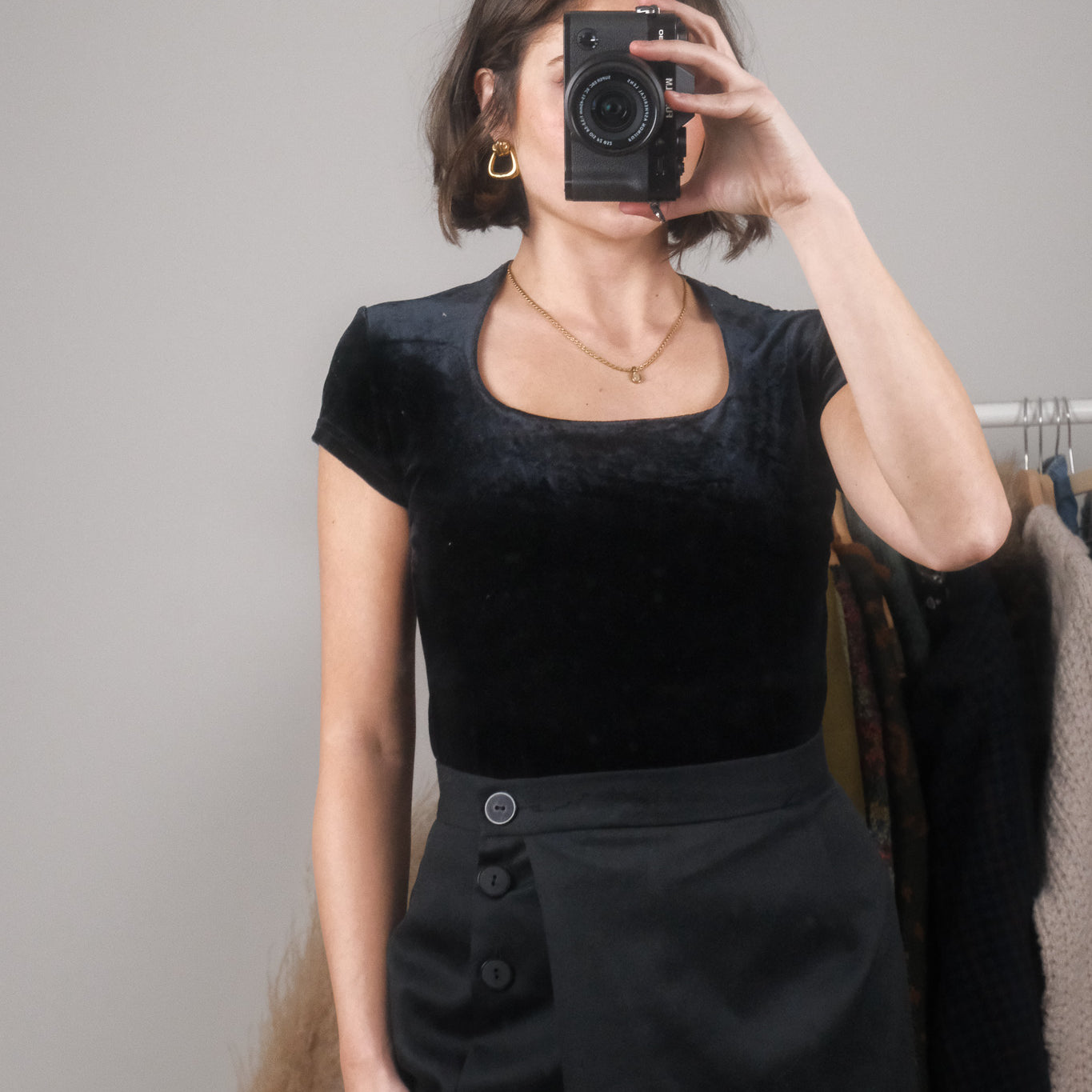 Vintage x Velvet Square Neck Top (S)