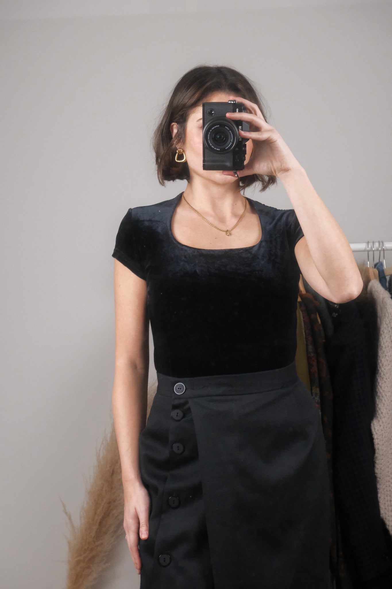 Vintage x Velvet Square Neck Top (S)