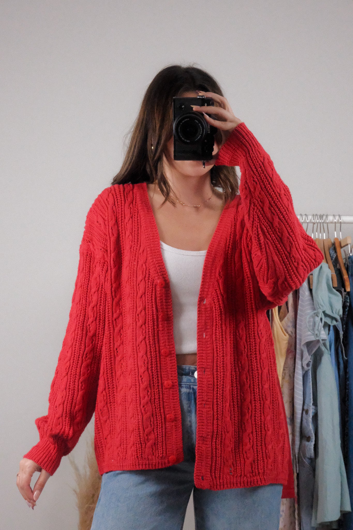 Vintage x Cotton/Ramie Textured Cardigan (L)