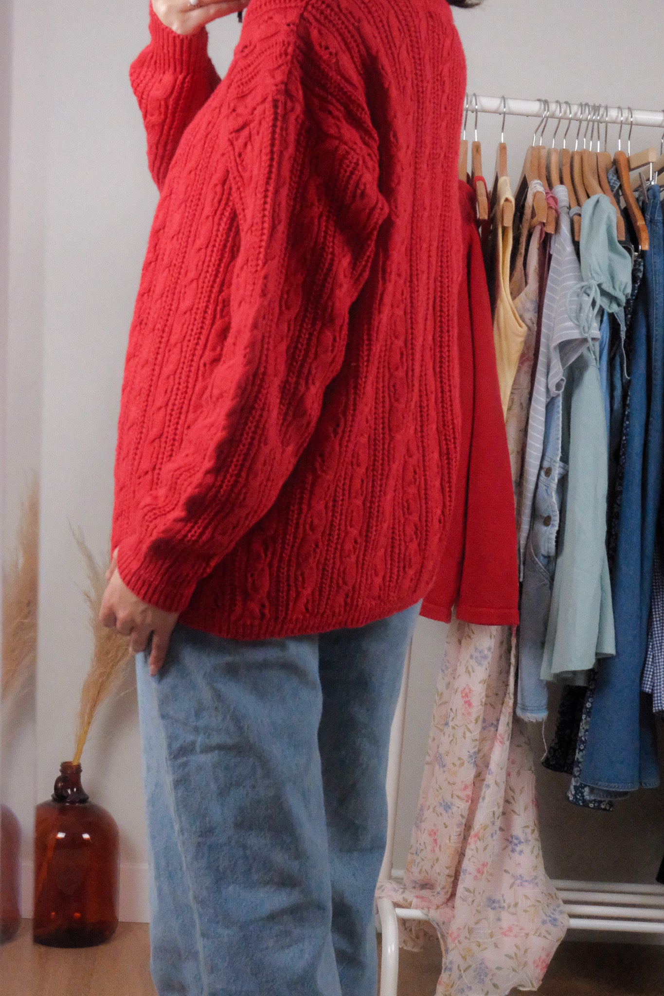 Vintage x Cotton/Ramie Textured Cardigan (L)