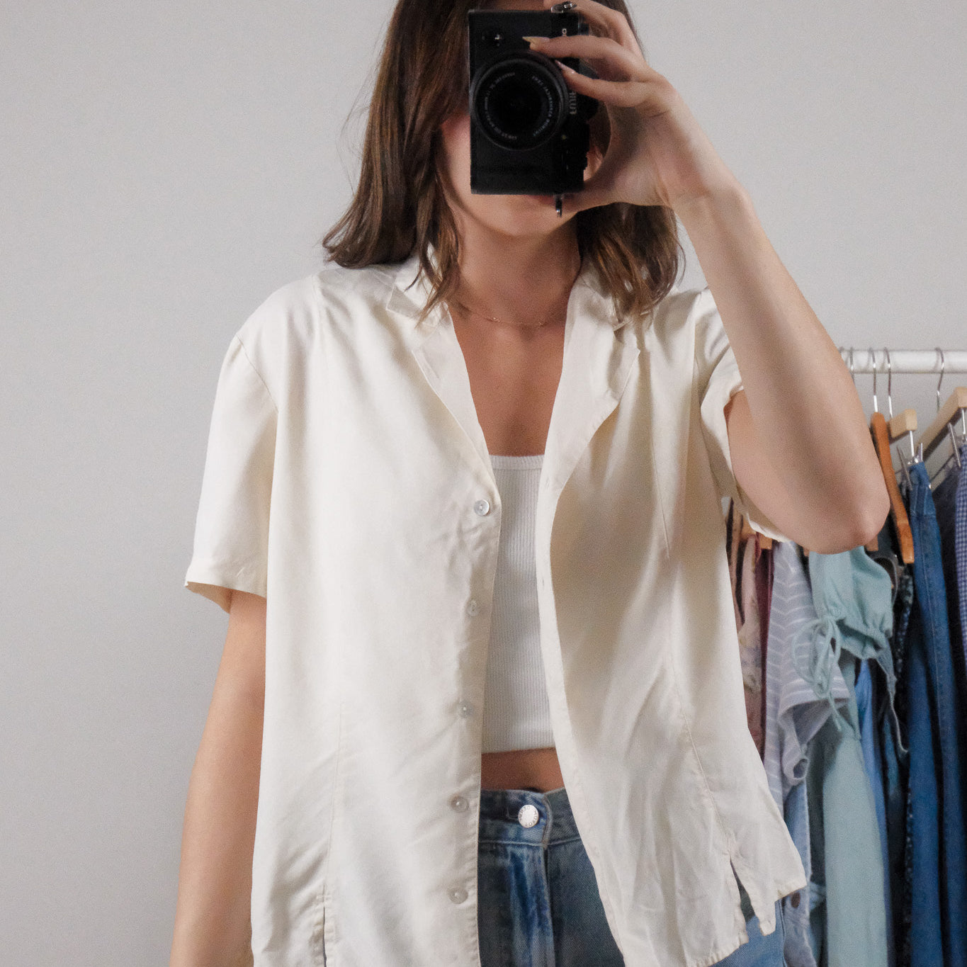Vintage x 100% Silk Button Down (M)