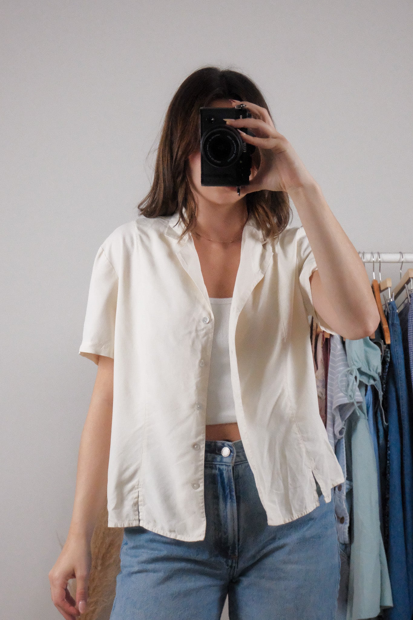 Vintage x 100% Silk Button Down (M)