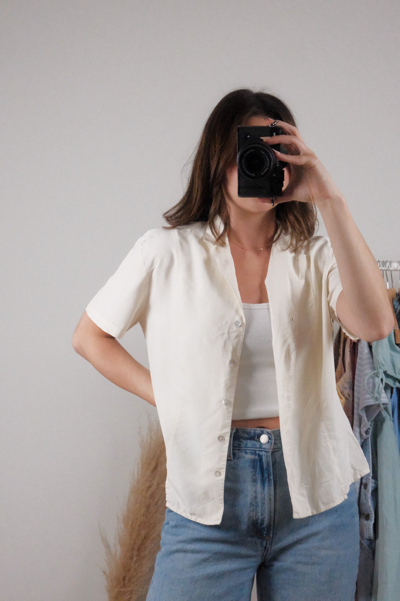 Vintage x 100% Silk Button Down (M)