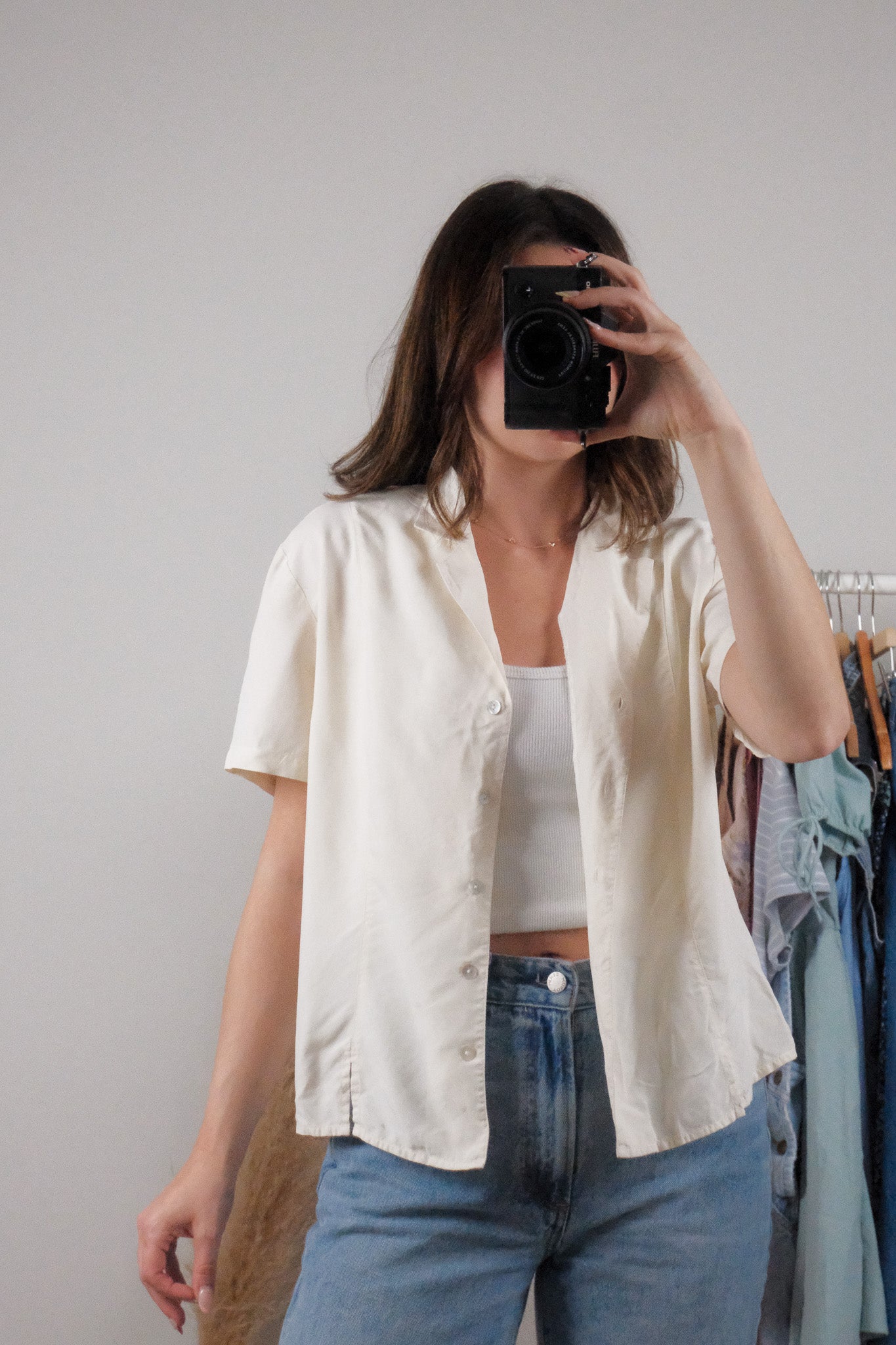 Vintage x 100% Silk Button Down (M)