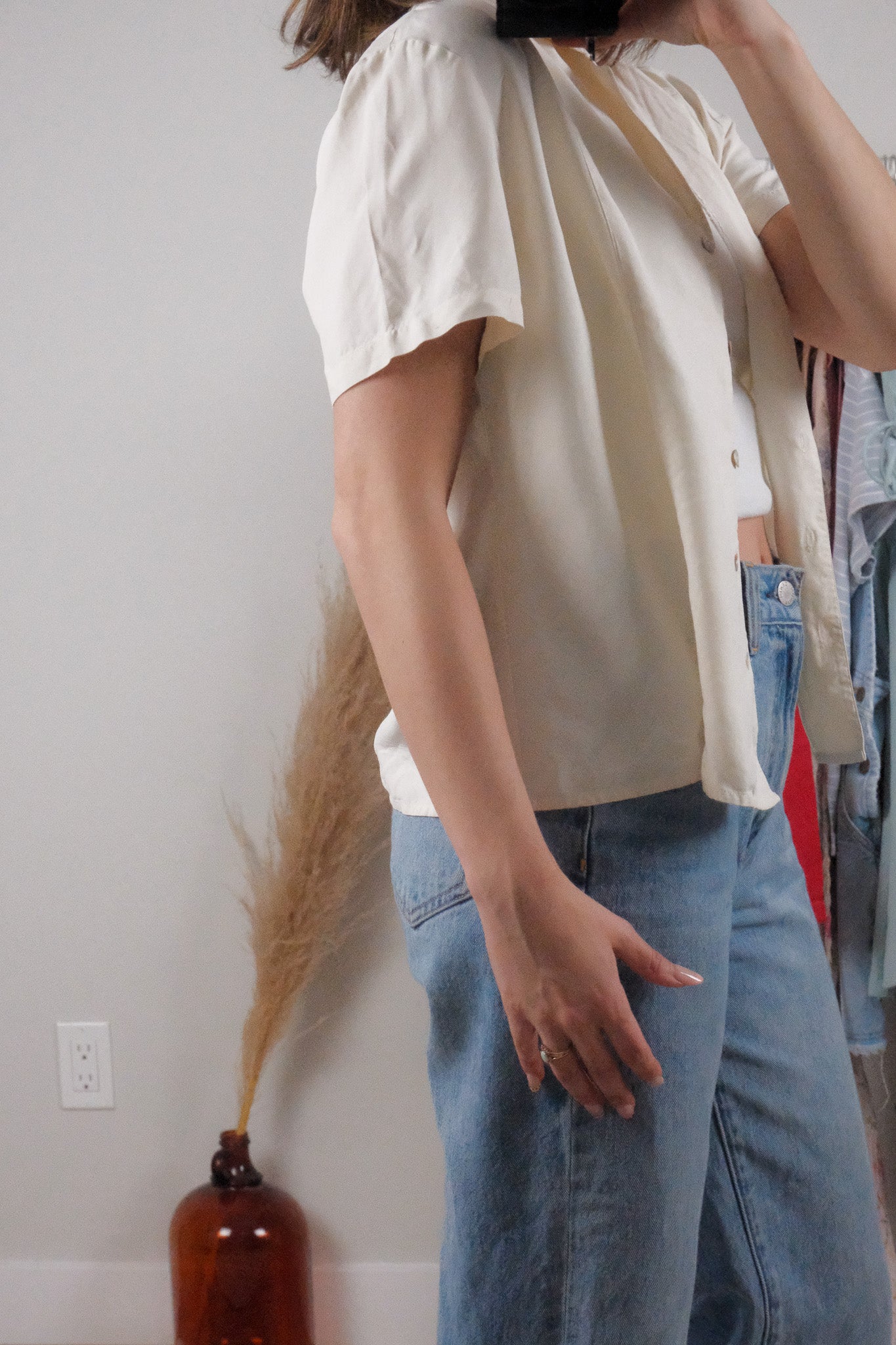 Vintage x 100% Silk Button Down (M)