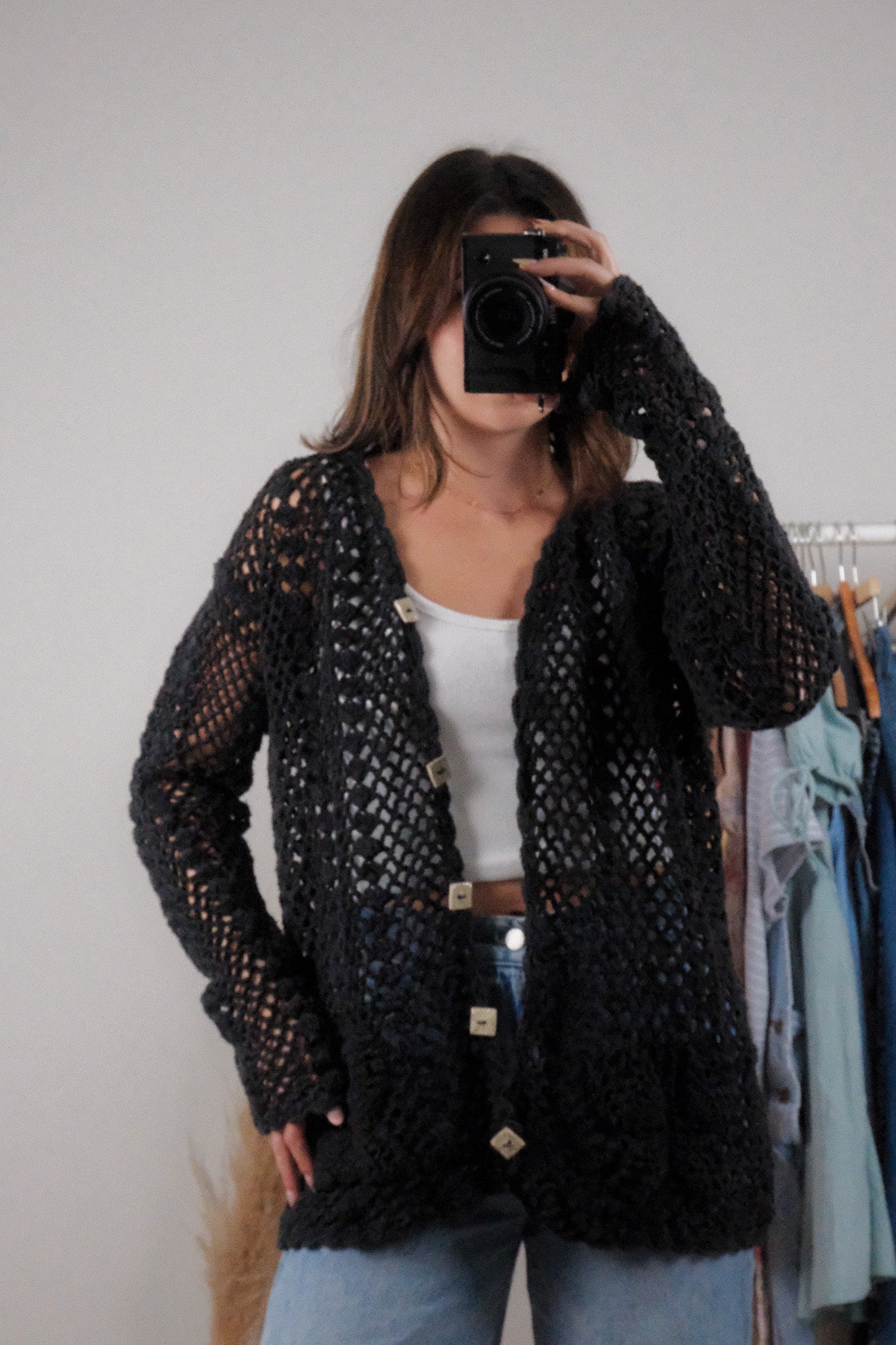 Vintage x Cotton Crochet Butterfly Cardigan (L/XL)