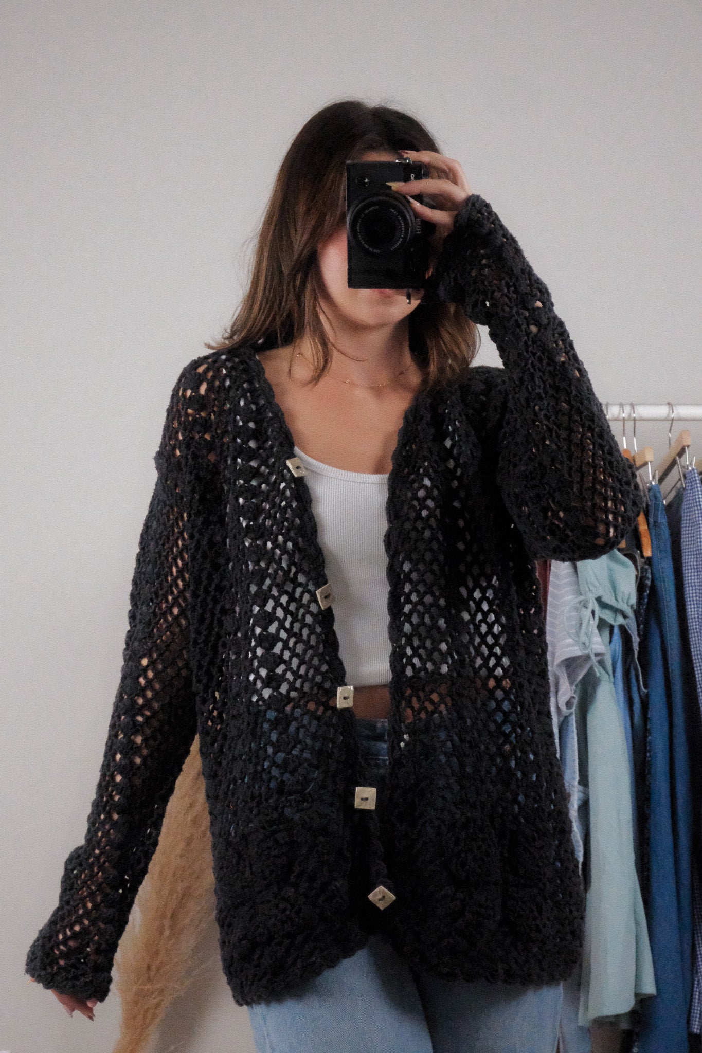 Vintage x Cotton Crochet Butterfly Cardigan (L/XL)