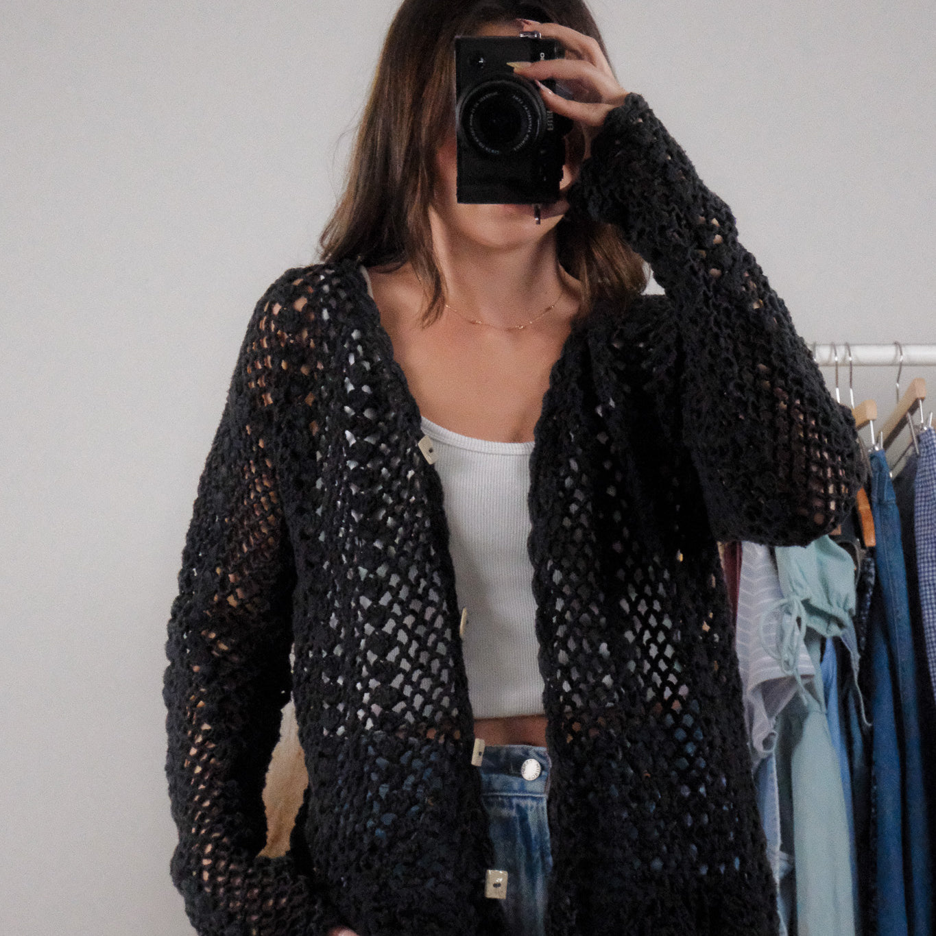 Vintage x Cotton Crochet Butterfly Cardigan (L/XL)