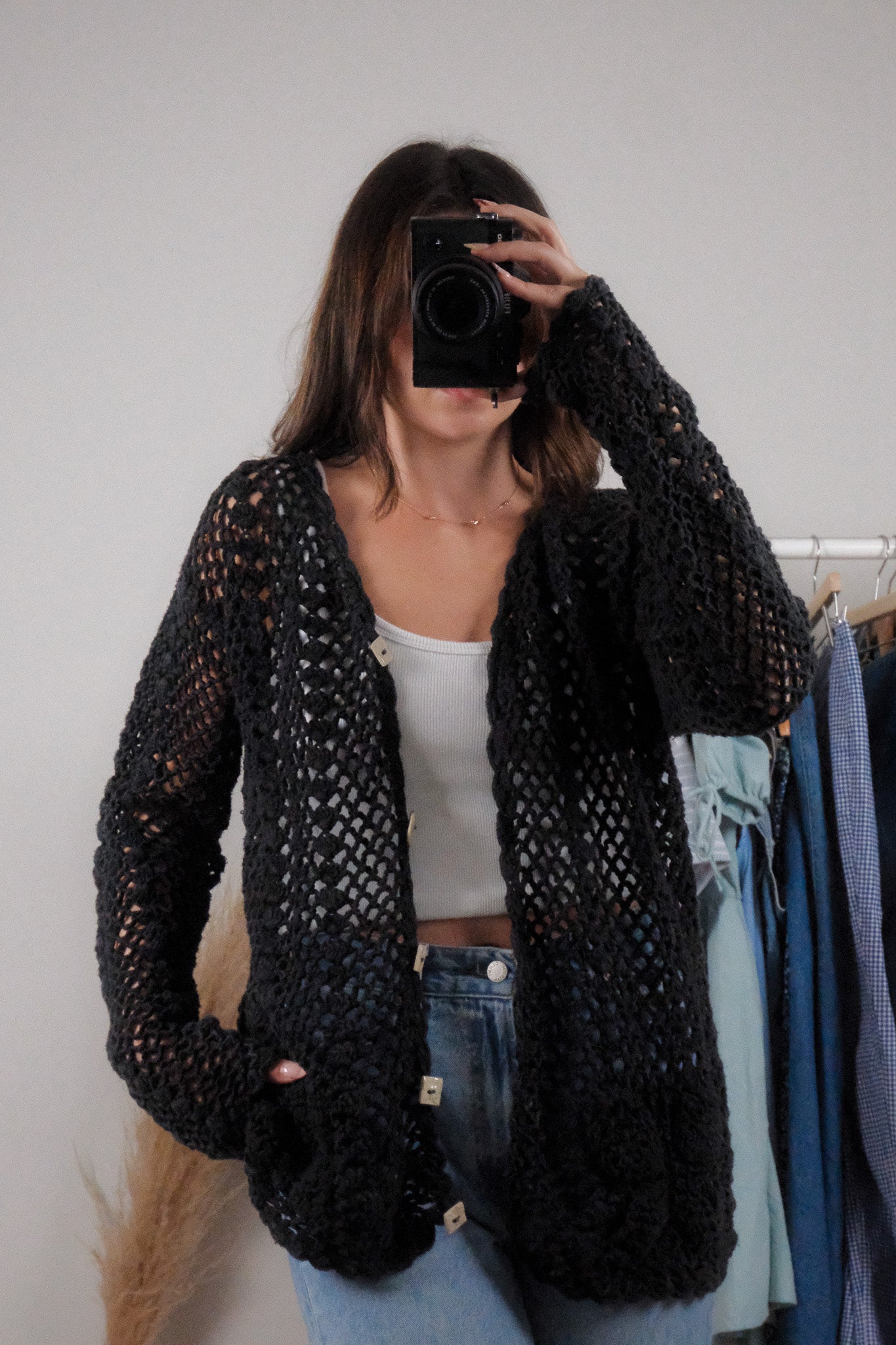 Vintage x Cotton Crochet Butterfly Cardigan (L/XL)