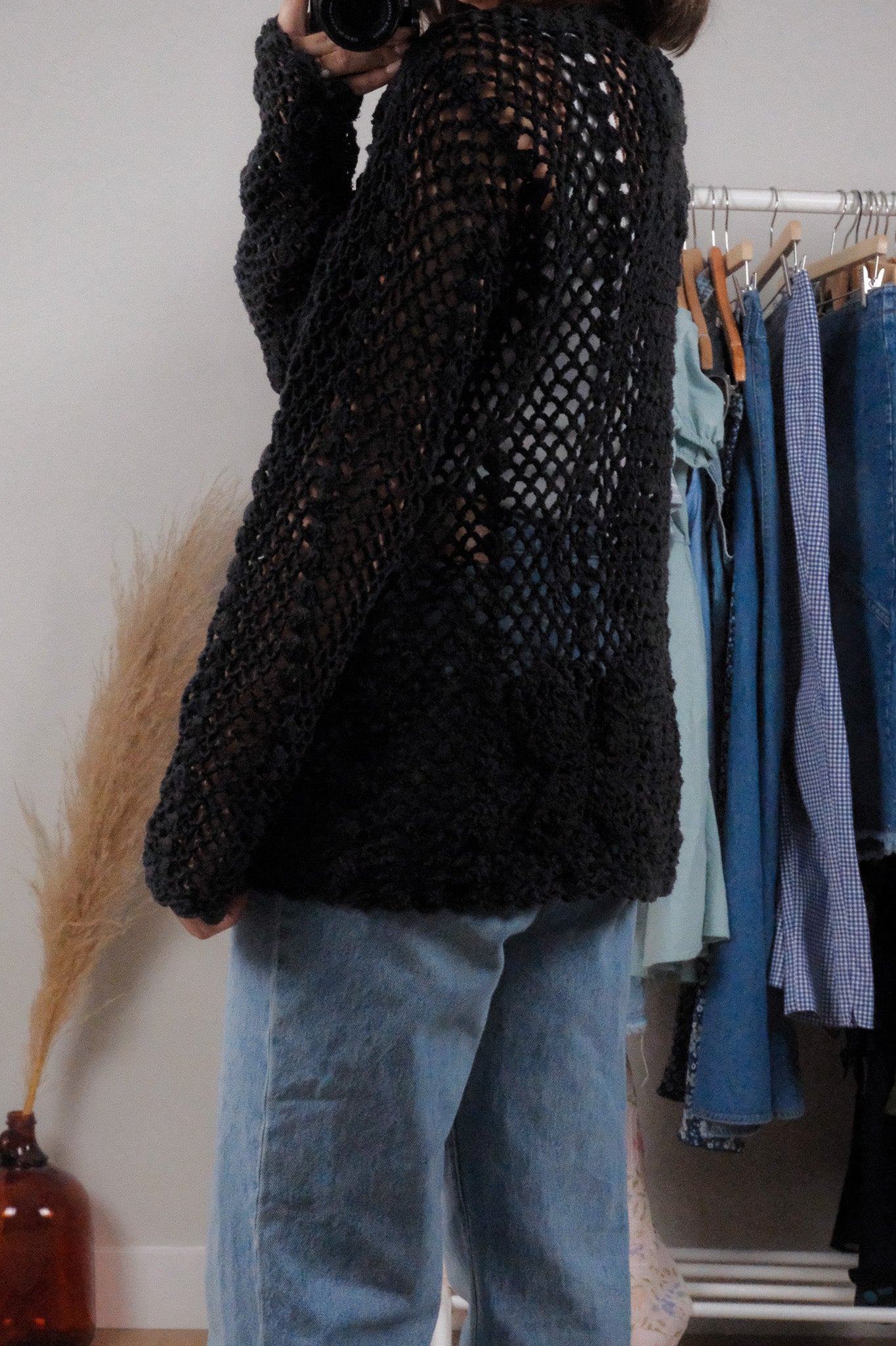 Vintage x Cotton Crochet Butterfly Cardigan (L/XL)