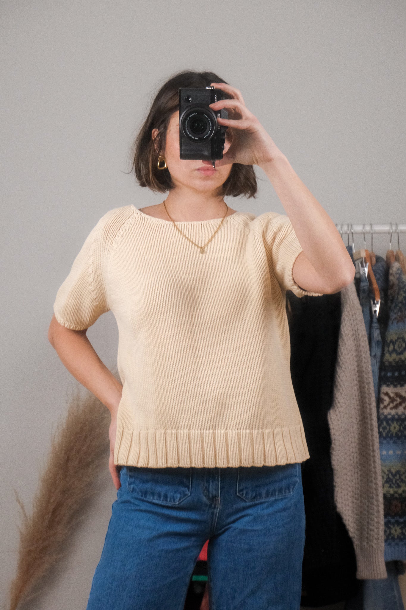 Vintage x Cotton Chunky Short-Sleeve Knit (M/L)
