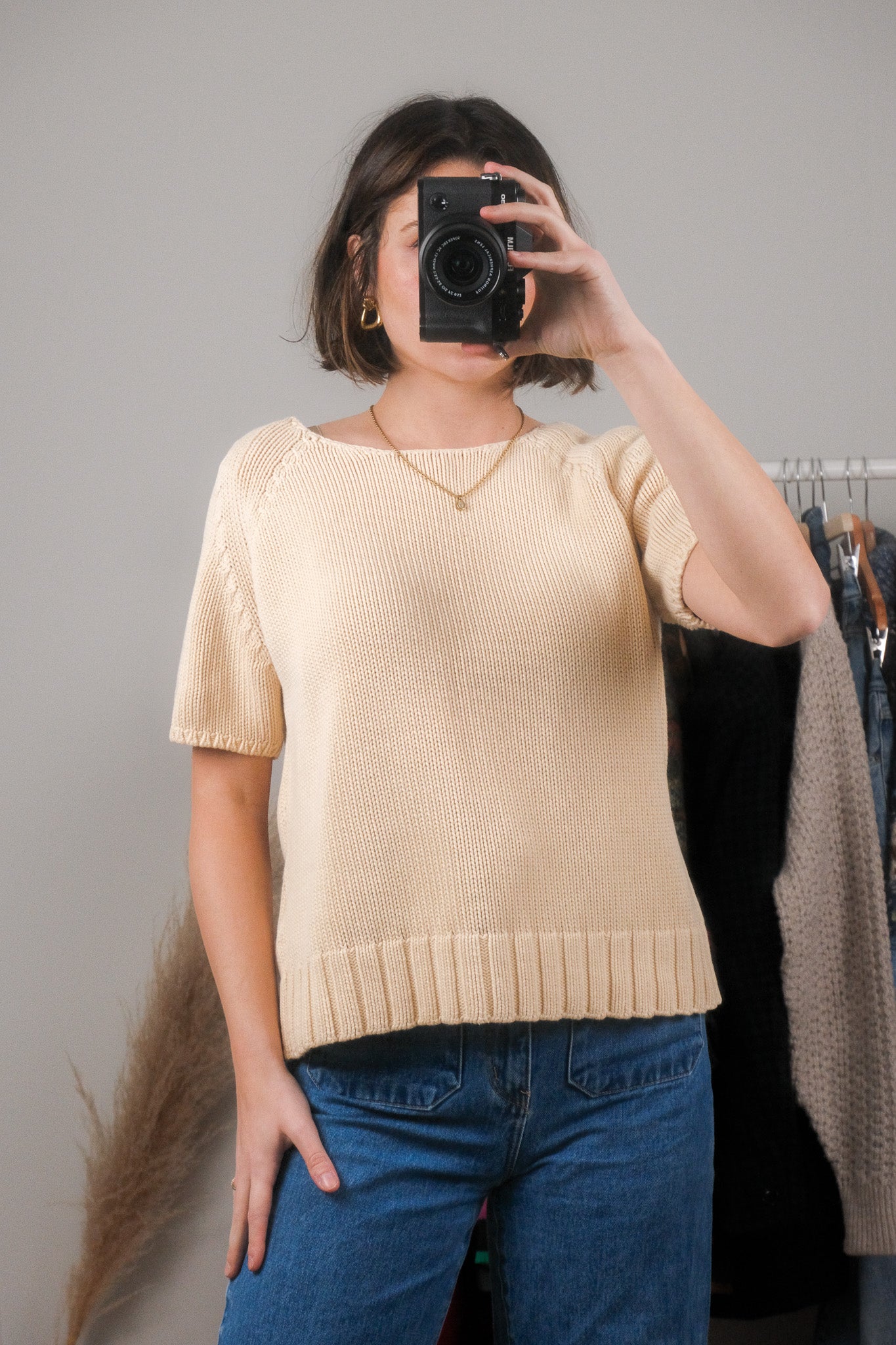 Vintage x Cotton Chunky Short-Sleeve Knit (M/L)